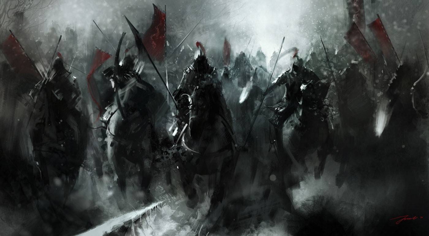 artwork, horse, warrior, battle, fantasy art, 720P, banner, knight, winter, medieval, war, HD Wallpaper
