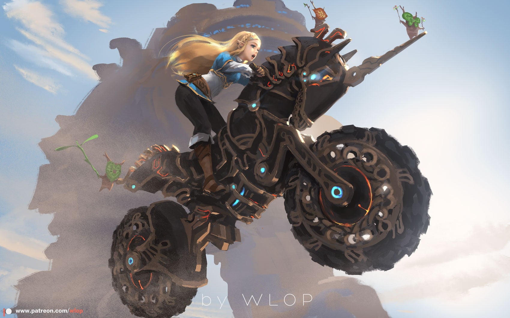 riding, men, lifestyles, day, sky, Zelda, sunlight, woman, young men, WLOP, 720P, illustration, emotion, young adult, couple - relationship, The Legend of Zelda: Breath of the Wild, HD Wallpaper