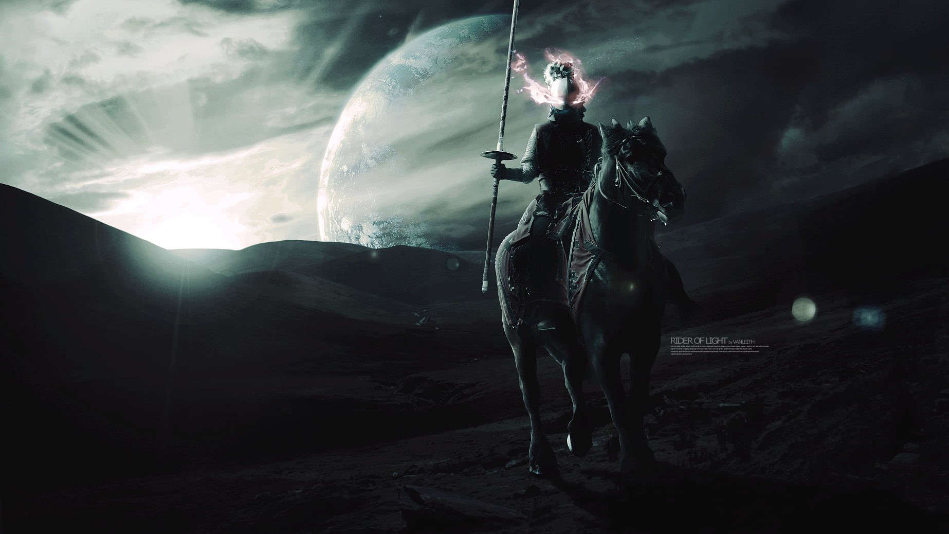 domestic, outdoors, artwork, riding, one animal, warrior, mammal, activity, livestock, pets, one person, ghost, cloud - sky, 720P, horseback riding, standing, HD Wallpaper