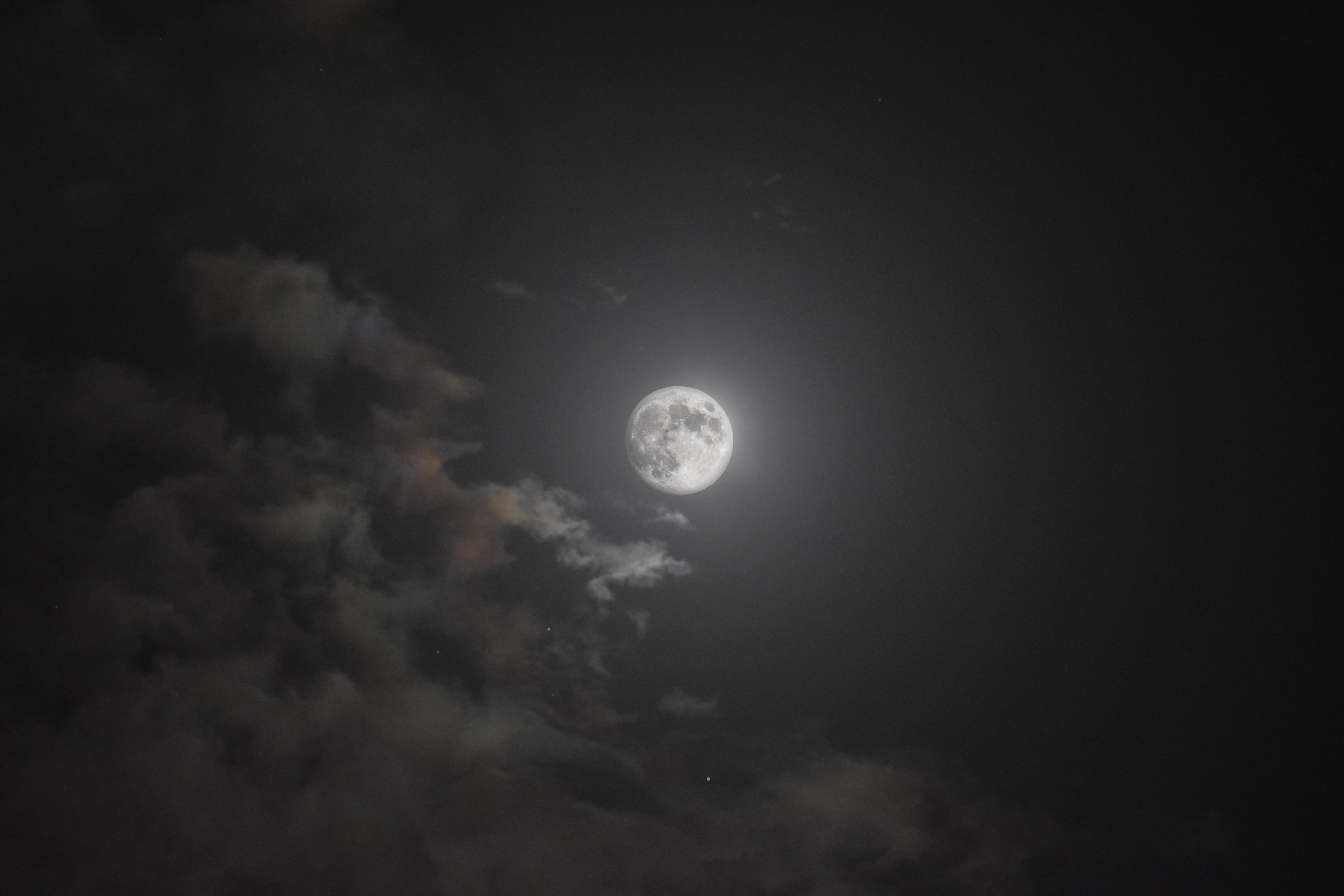 5K, moon rays, starscape, night, HD Wallpaper
