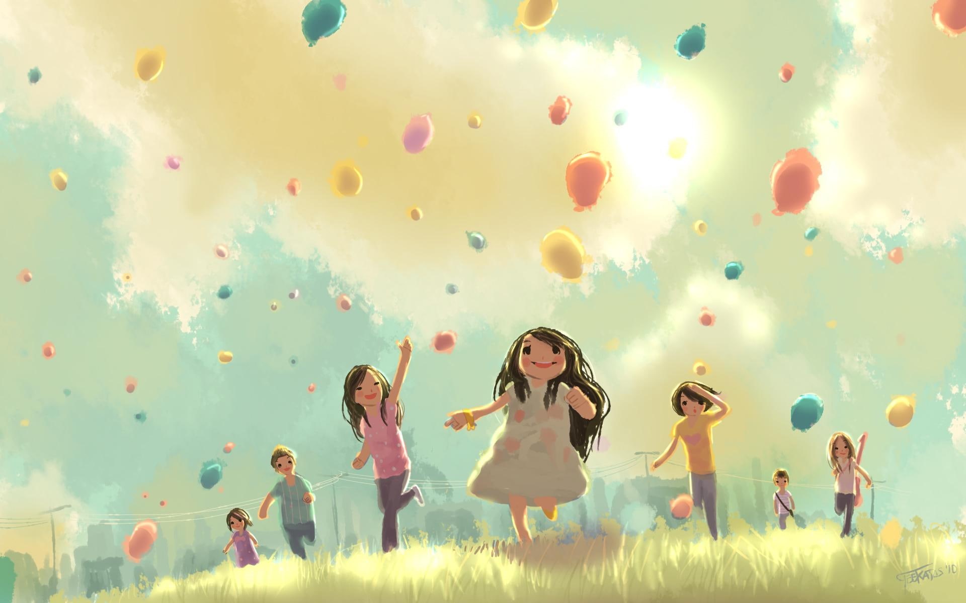 3d and abstract, play, drawing, 1080P, happy, children, kids, HD Wallpaper