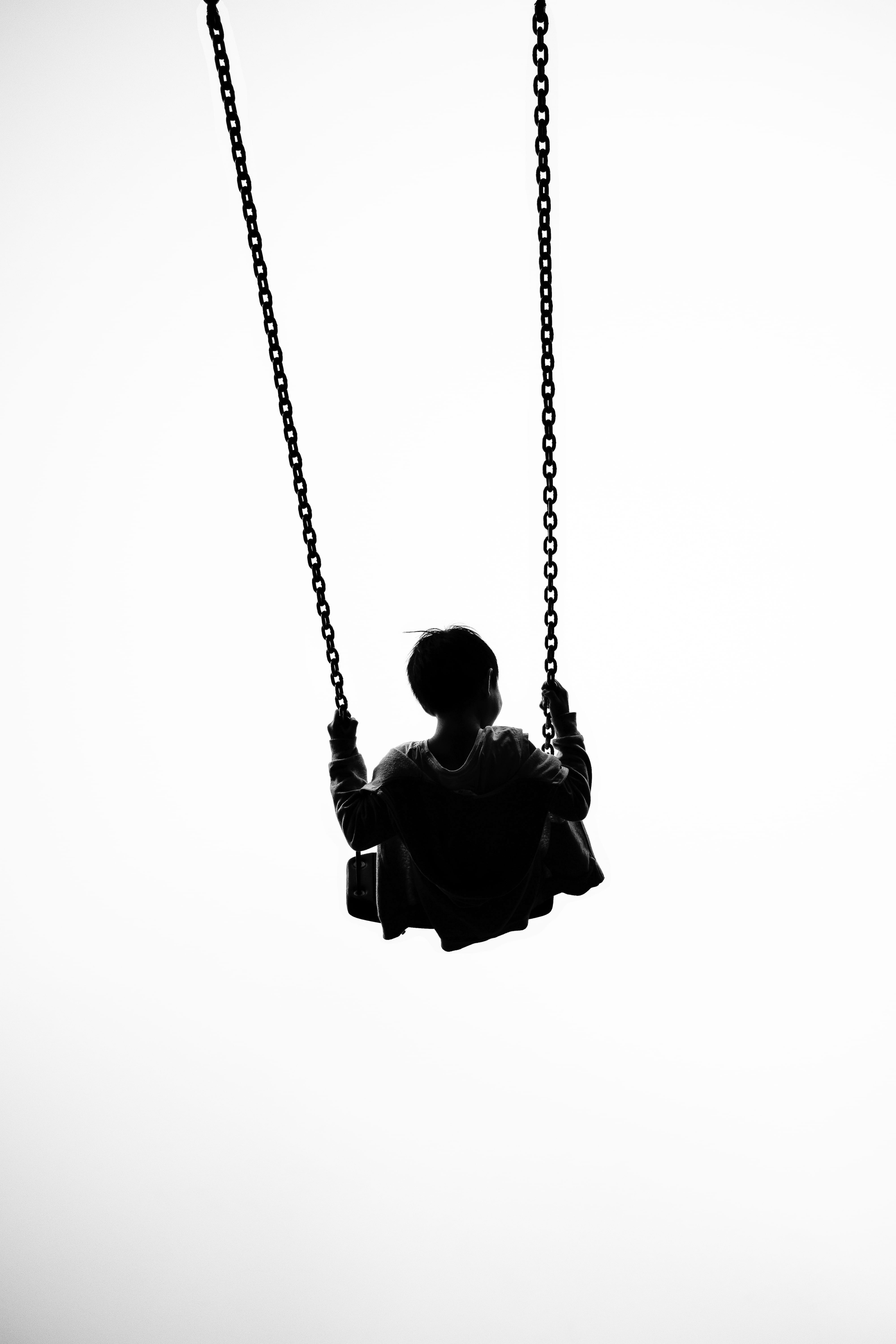 photo, copy space, fun, boy, lifestyles, riding, nature, girl, cloud, silhouette, leisure activity, men, holding, child, full length, playground, swing, Phone HD Wallpaper