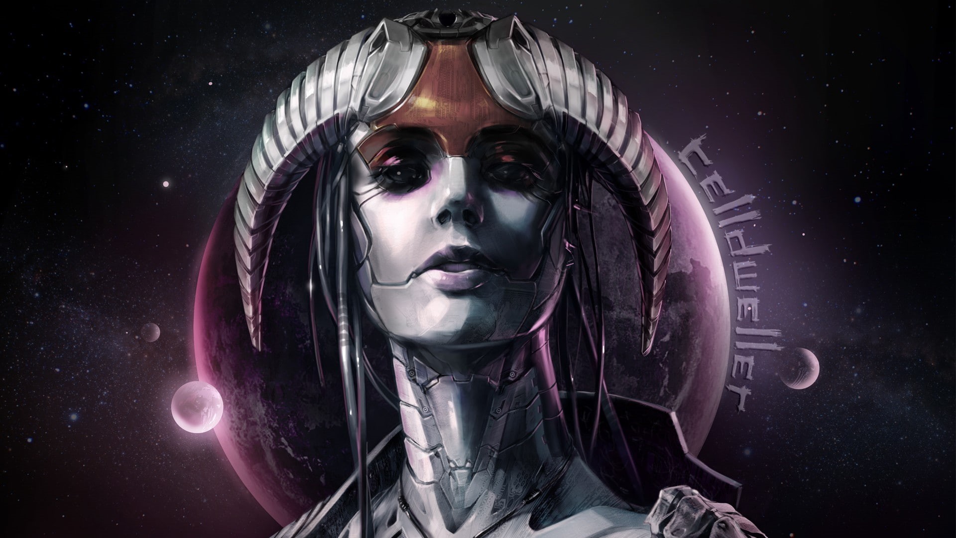 women, demon, Klayton, 1080P, space, End of an Empire, HD Wallpaper