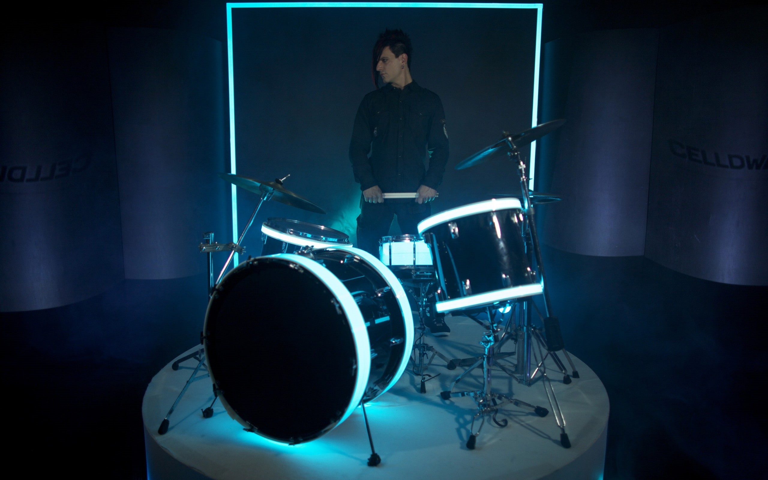 musicians, tagnotallowedoffensive, x, entertainment, drums, art, 2K, hd, Music, klayton, celldweller, HD Wallpaper
