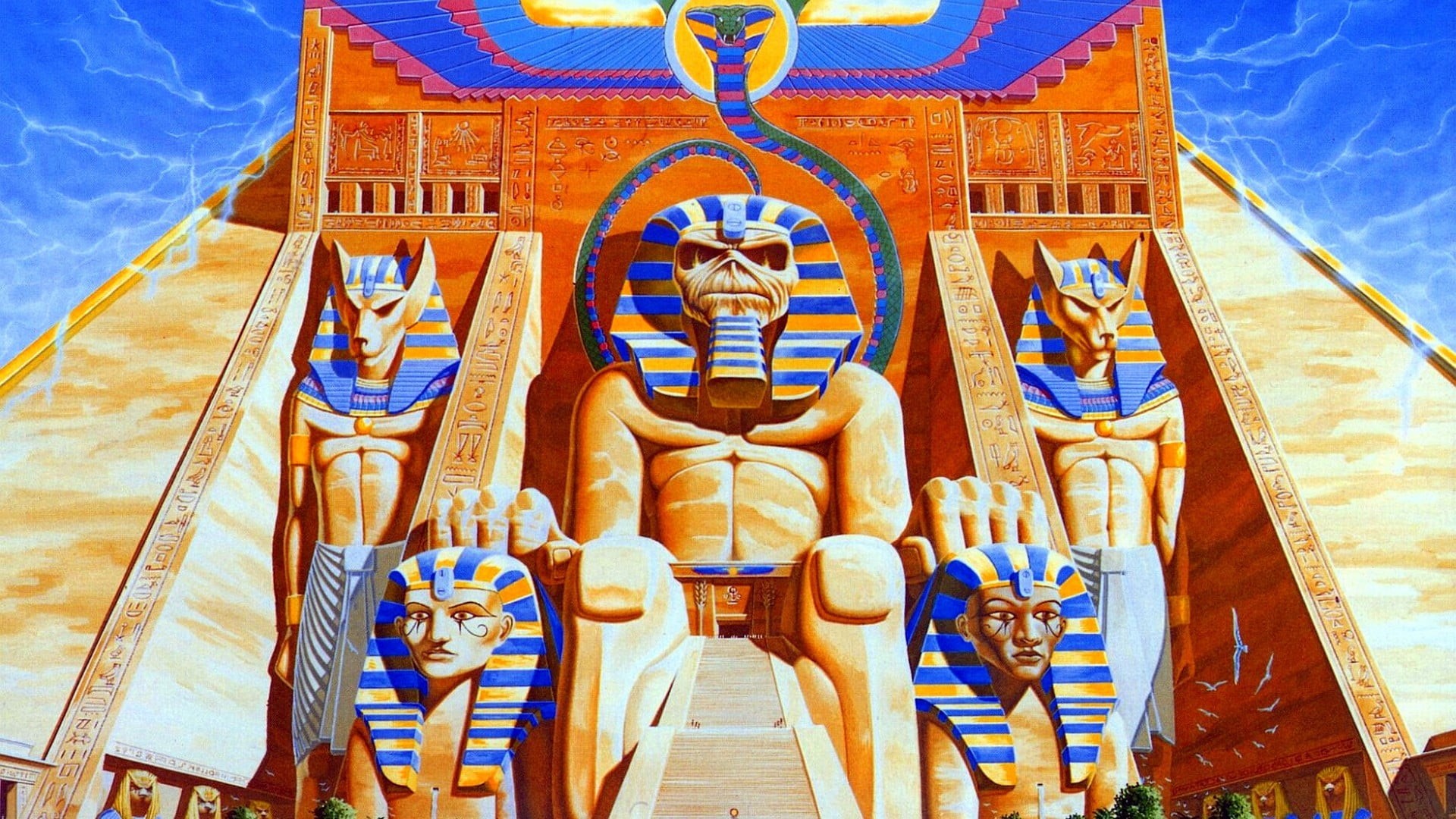 sphinx, spirituality, craft, artwork, representation, statues, album covers, cover art, male likeness, building, Eddie, place of worship, built structure, HD Wallpaper