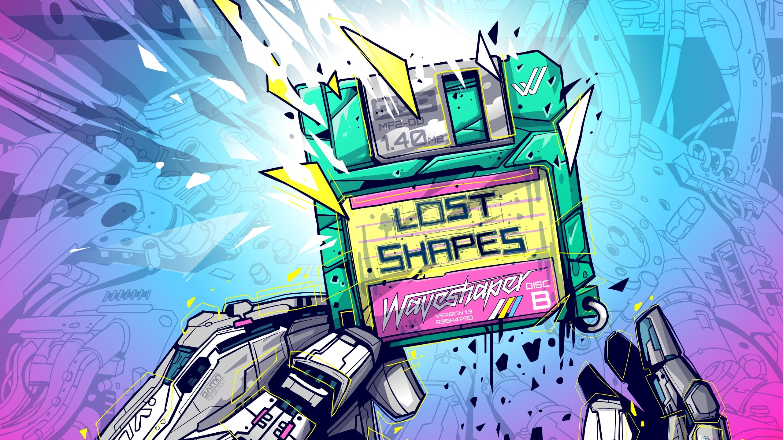 text, no people, large group of objects, backgrounds, technology, communication, creativity, art and craft, cover art, robot, synthwave, representation, HD Wallpaper