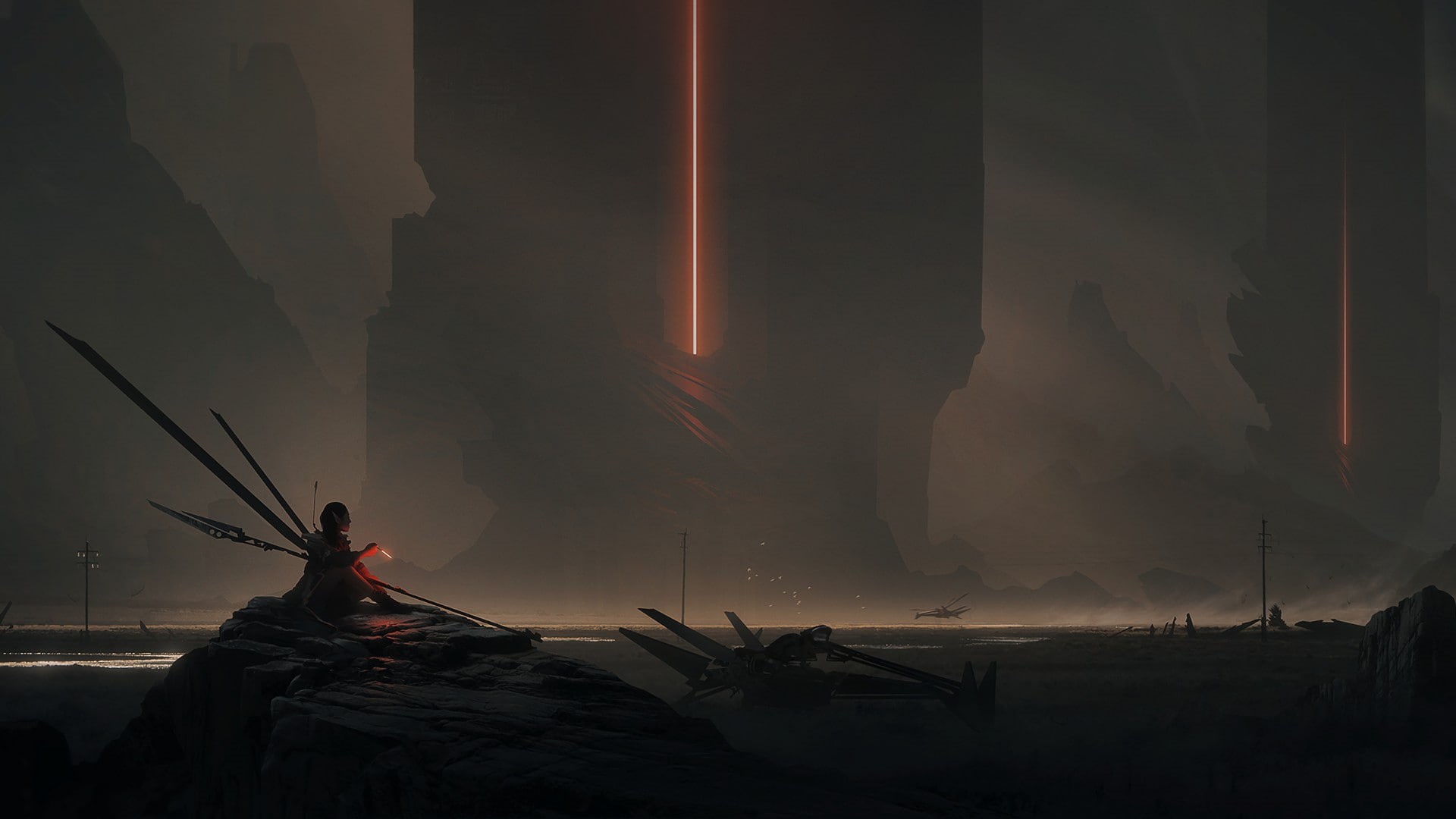 hd, x, art, digital art, Futuristic, 1920x1080 px, px, sports, digital, tower, 1080P, HD Wallpaper