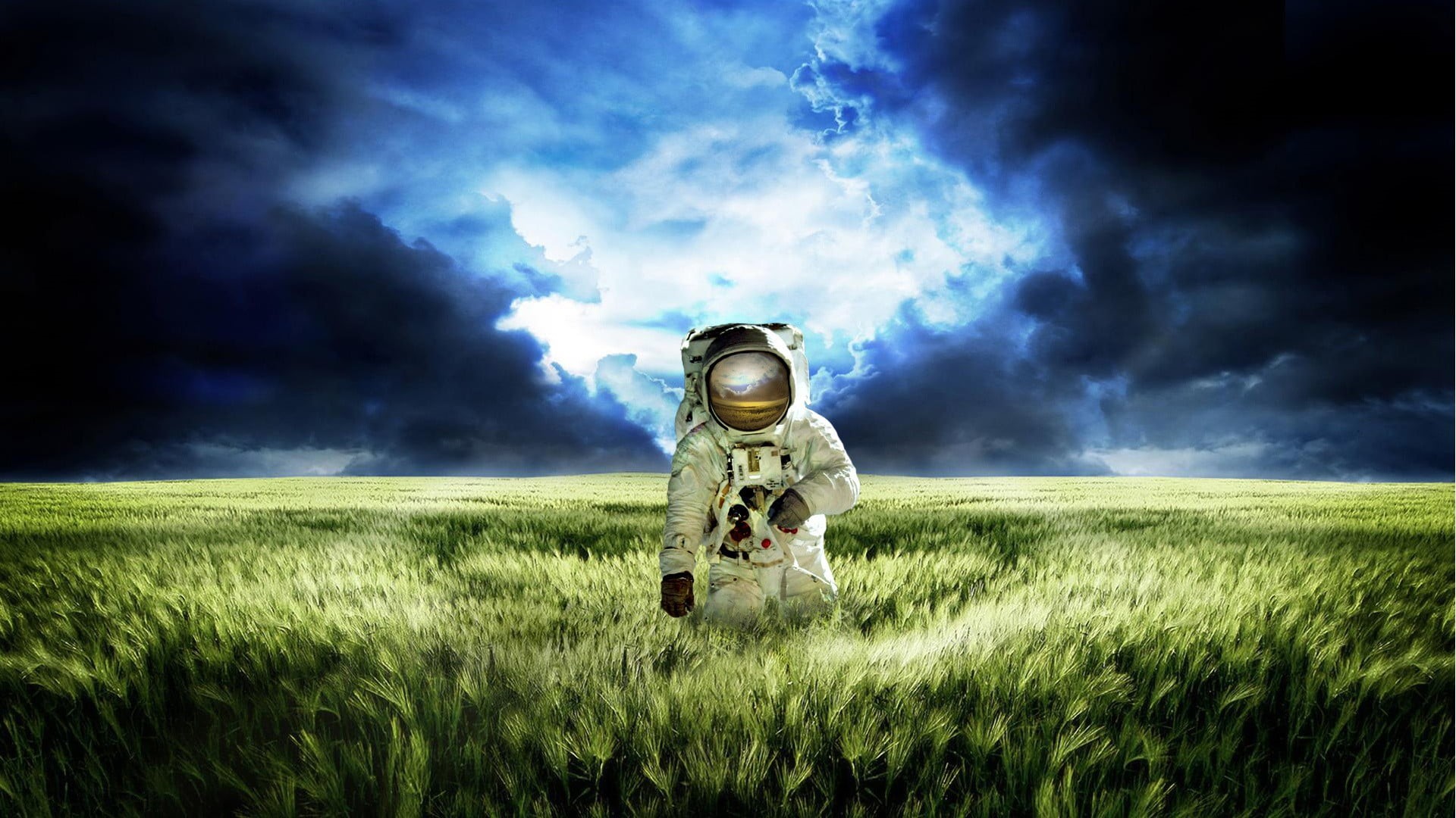 armed forces, one person, army soldier, painting, fighting, clouds, nature, war, weapon, outdoors, digital art, gloves, conflict, space suit, land, sky, HD Wallpaper