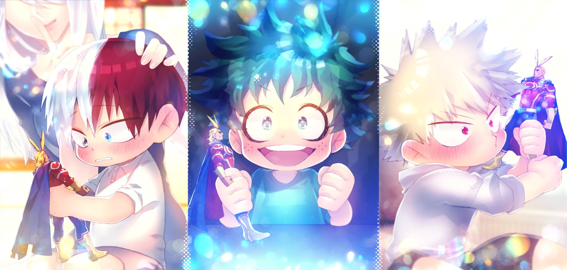 Anime, My Hero Academia, Katsuki Bakugou, Shouto Todoroki, Izuku Midoriya, 1080P, HD Wallpaper