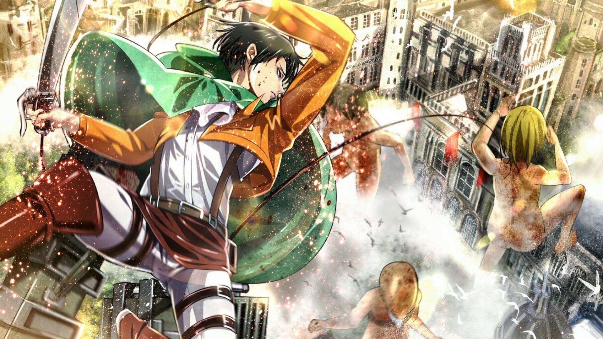 men, carnival - celebration event, crowd, attack, women, digital, lifestyles, creativity, anime boys, titan, art and craft, Shingeki no Kyojin, real people, HD Wallpaper