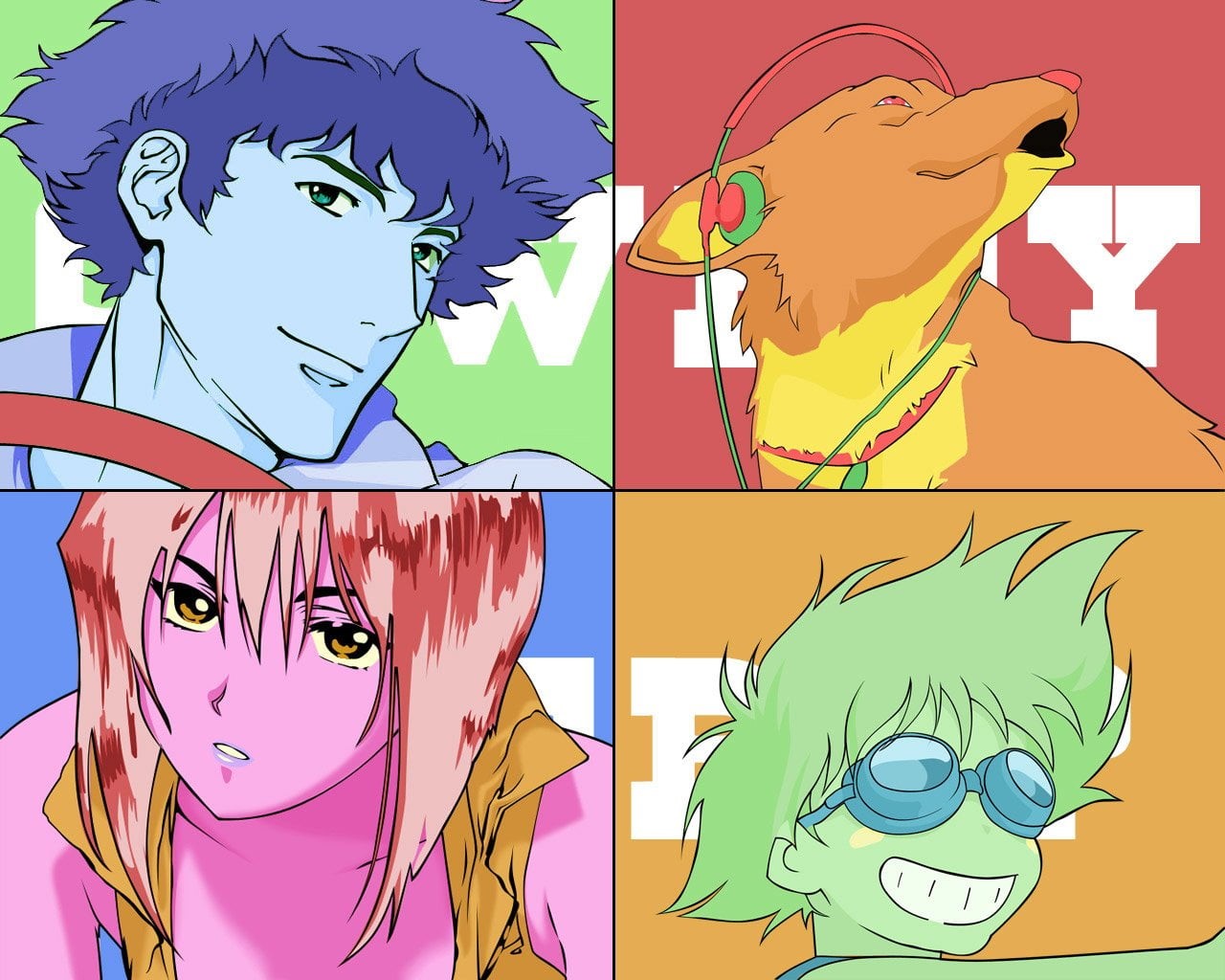 adult, hair, Spike Spiegel, communication, bebop, cute, emotion, Cowboy Bebop, clothing, collage, portrait, composite image, Anime, cowboy, mammal, females, HD Wallpaper
