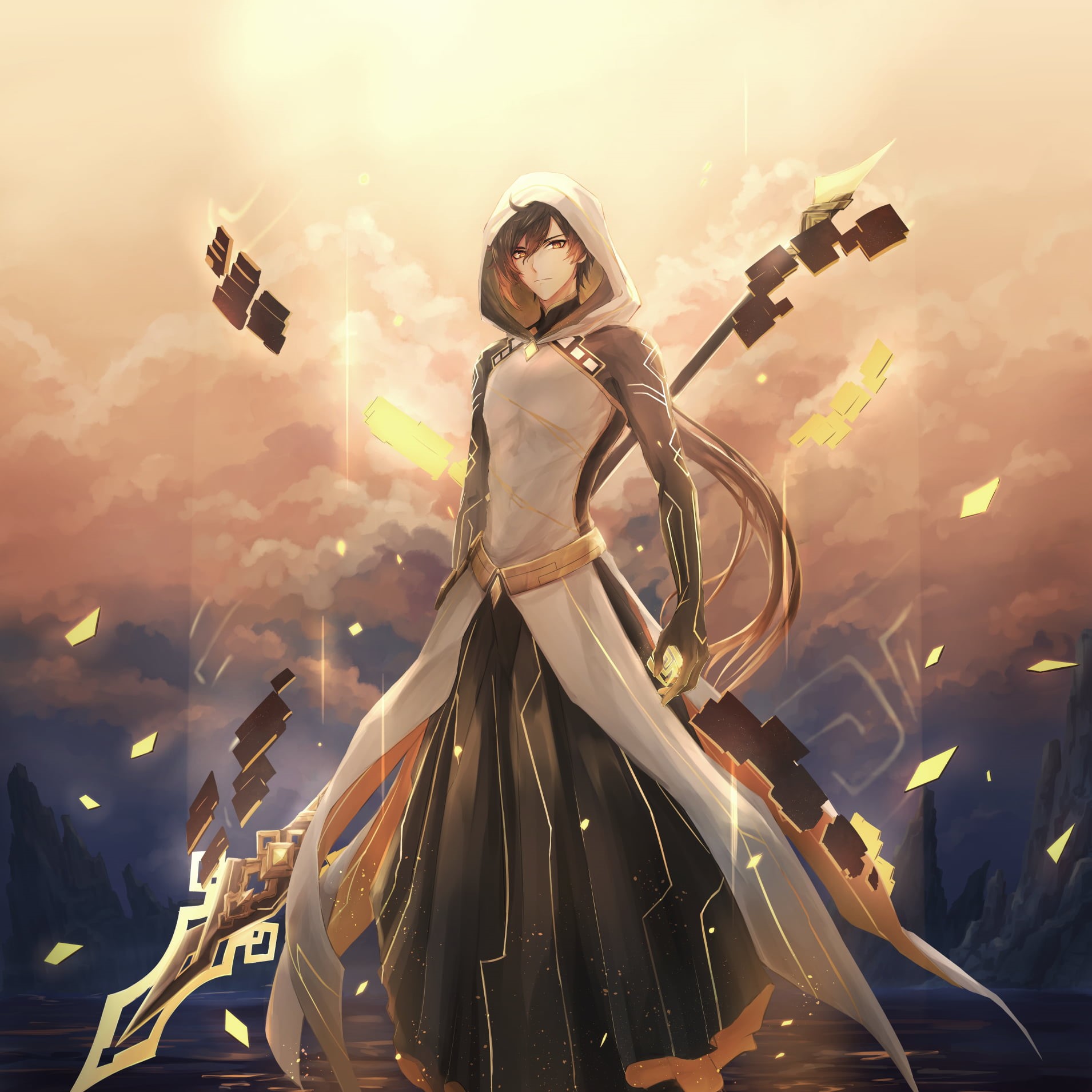 Zhongli (Genshin Impact), Genshin Impact, anime boys, 720P, Phone HD Wallpaper