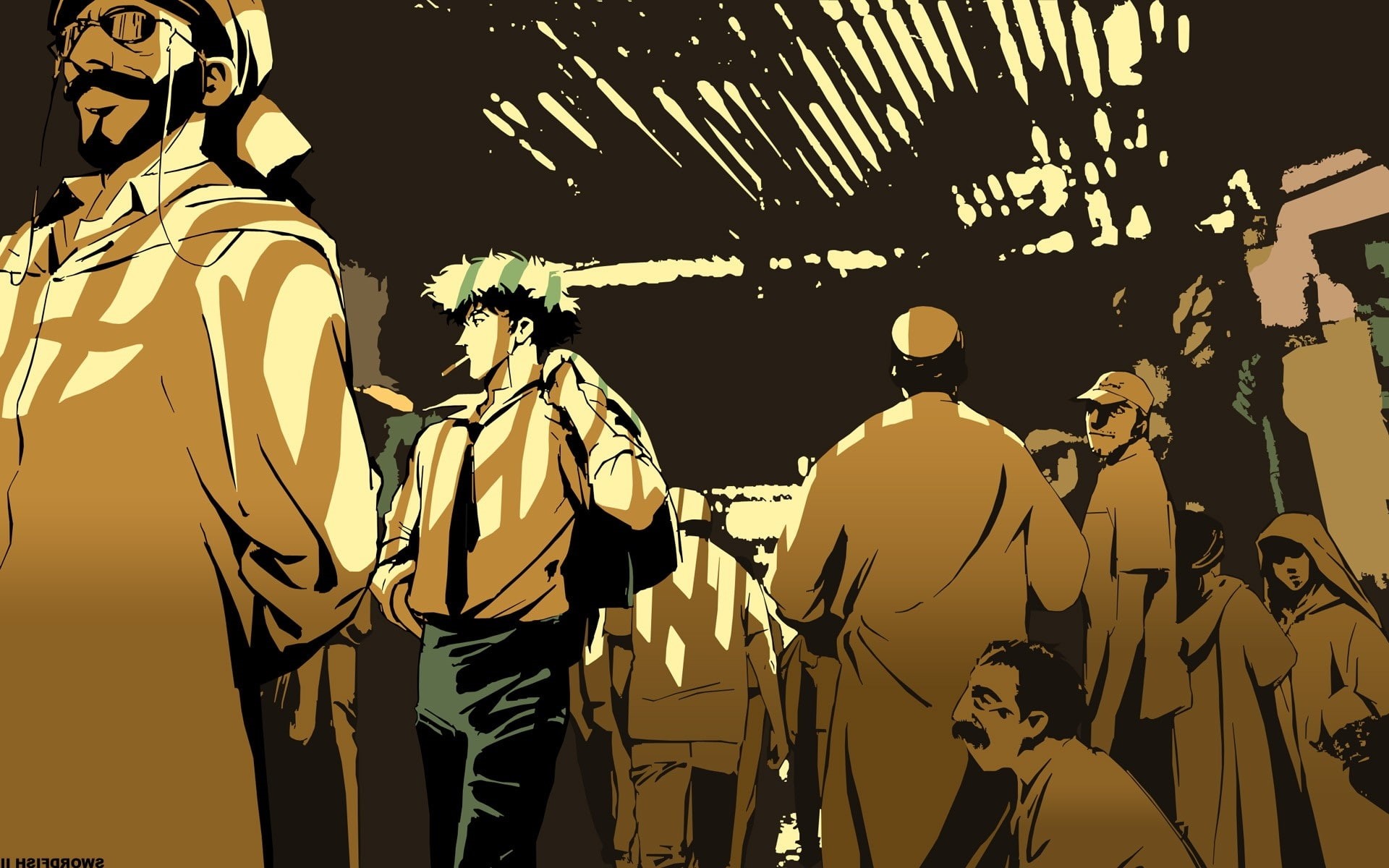 1080P, anime boys, Cowboy Bebop, anime, Spike Spiegel, HD Wallpaper