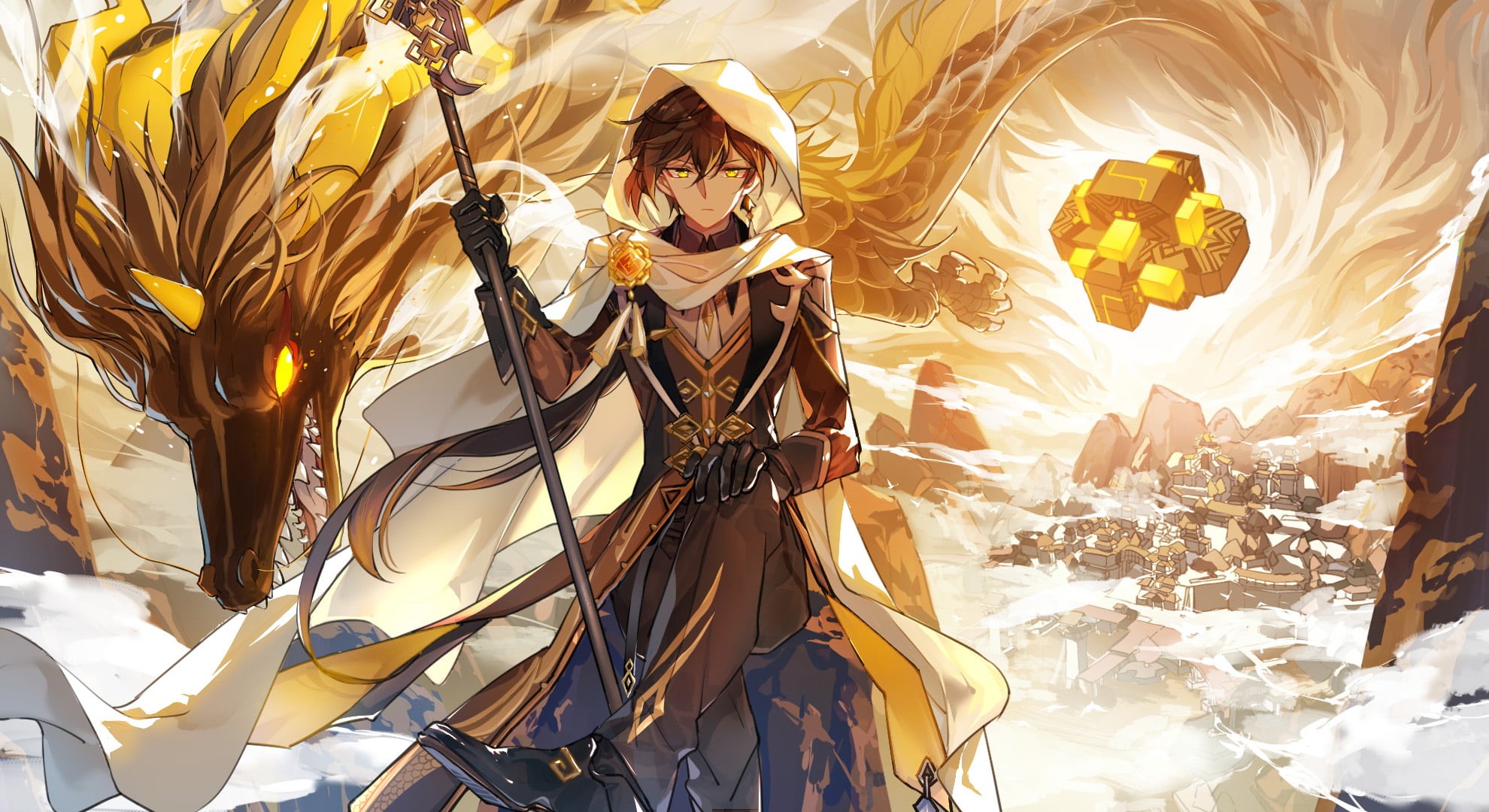 Zhongli (Genshin Impact), Genshin Impact, 1080P, anime boys, HD Wallpaper