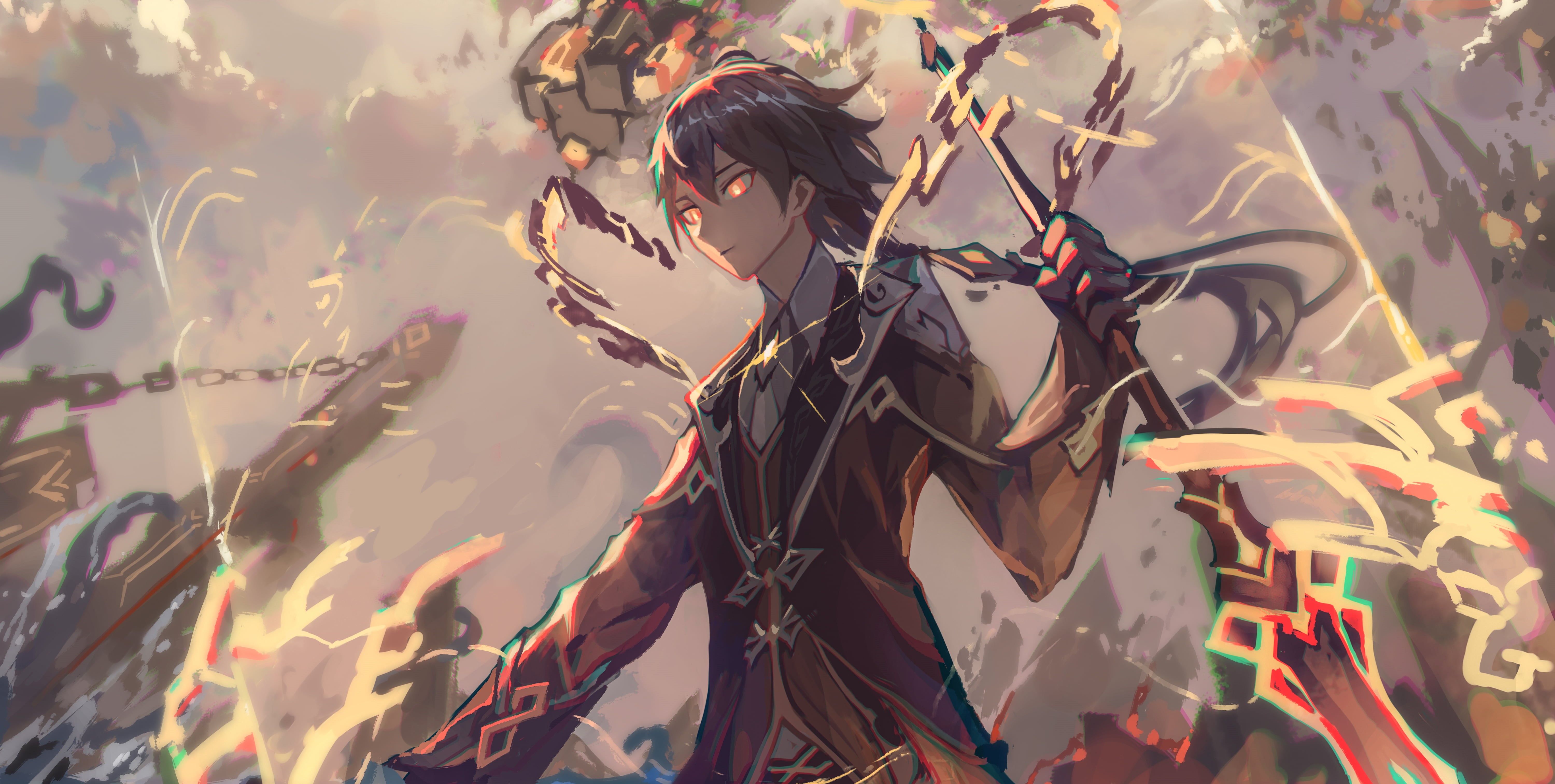 anime boys, 5K, Genshin Impact, Zhongli (Genshin Impact), HD Wallpaper
