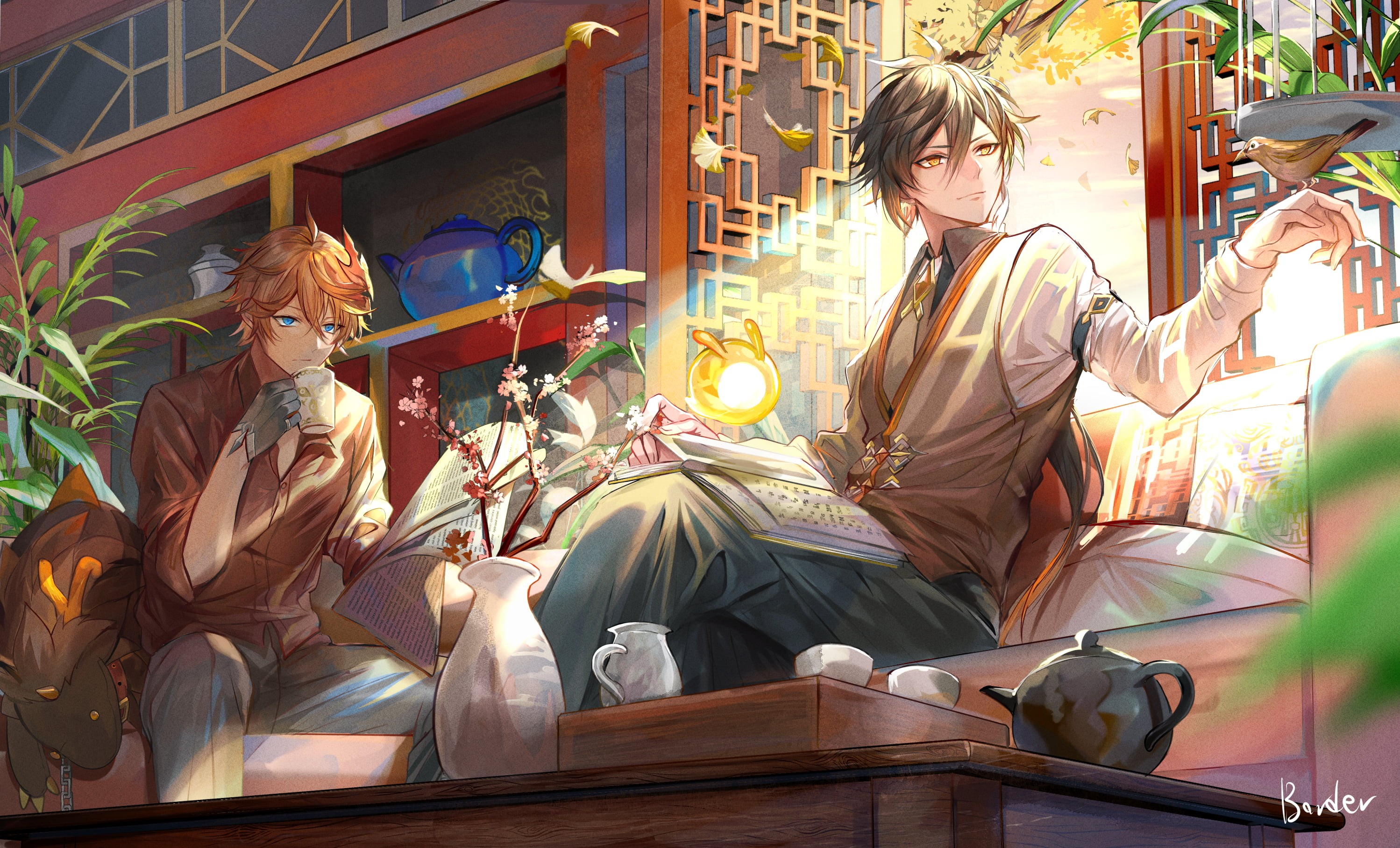 anime games, Genshin Impact, Pixiv, 2K, Zhongli (Genshin Impact), 2D, HD Wallpaper