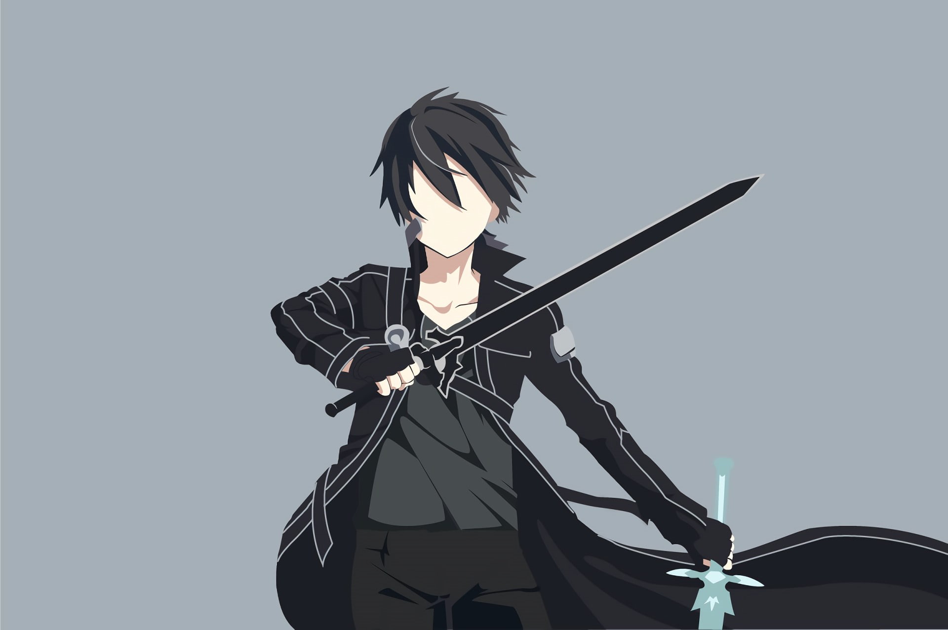 Sword Art Online, Kirito (Sword Art Online), Kazuto Kirigaya, 1080P, Minimalist, HD Wallpaper