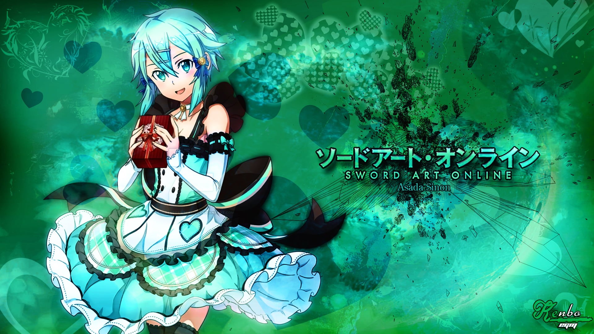 Sinon (Sword Art Online), gift, Sao fatal bullet, SwordArtOnline, Sword Art Online Alternative: Gun Gale Online, presents, Sword Art Online Alternative, HD Wallpaper