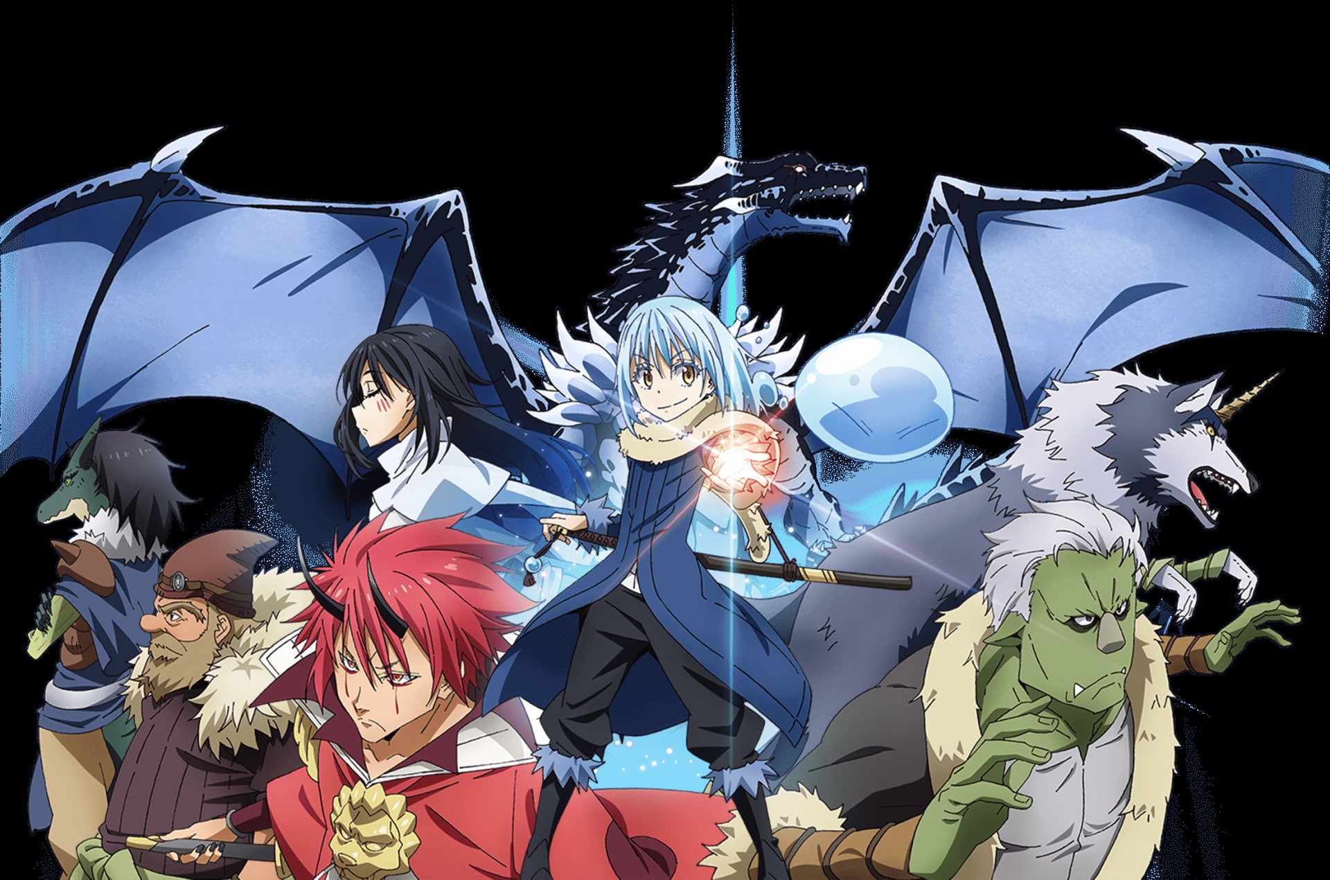 1080P, Veldora Tempest, Ranga (Tensei Shitara Slime datta ken), Benimaru (That Time I Got Reincarnated as a Slime), That Time I Got Reincarnated as a Slime, HD Wallpaper
