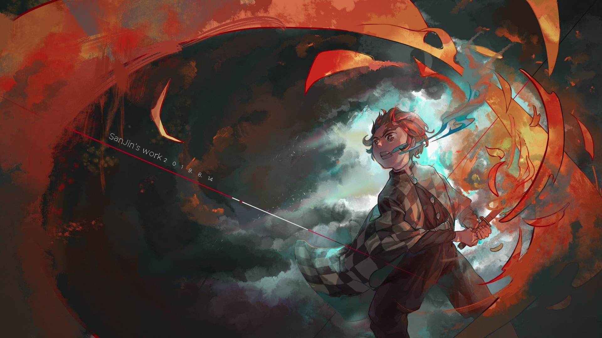 1080P, Demon Slayer: Kimetsu no Yaiba, Anime, Tanjirou Kamado, HD Wallpaper
