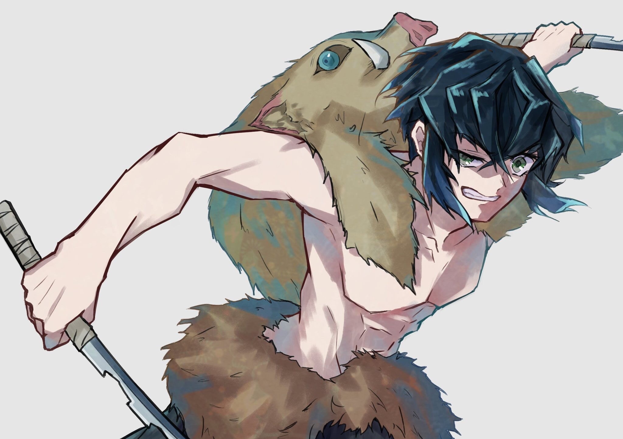 Inosuke Hashibira, Anime, 1080P, Demon Slayer: Kimetsu no Yaiba, HD Wallpaper