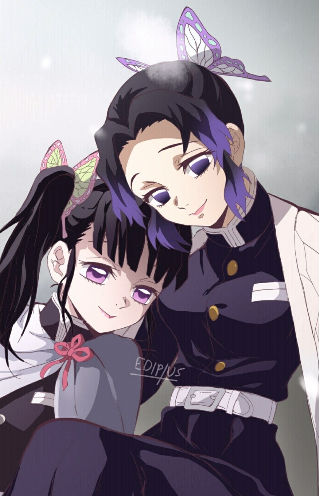Kochou Shinobu, Kanao Tsuyuri, 720P, Kimetsu no Yaiba, Phone HD Wallpaper