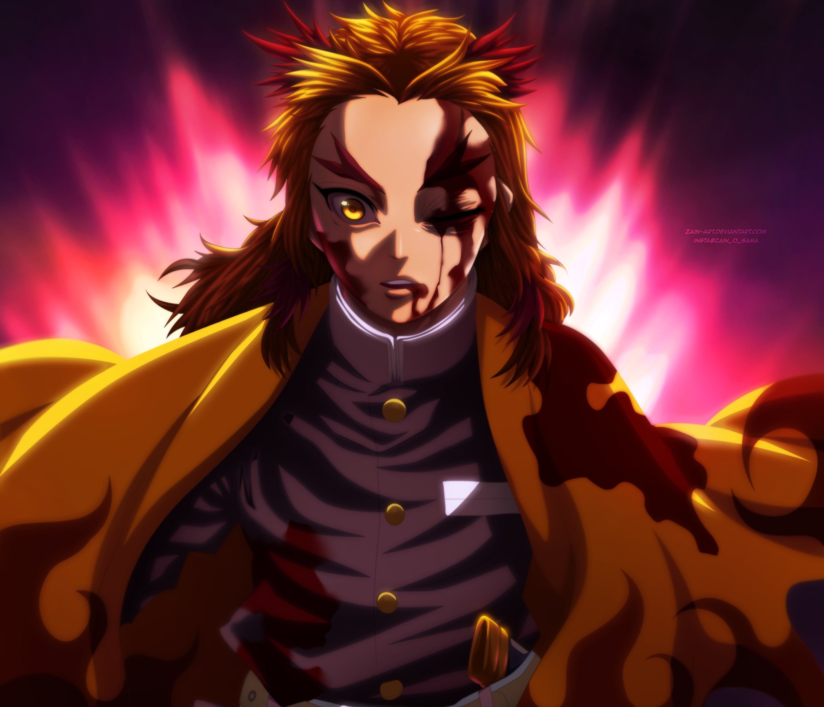 Anime, Kyojuro Rengoku, 2K, Demon Slayer: Kimetsu no Yaiba, HD Wallpaper