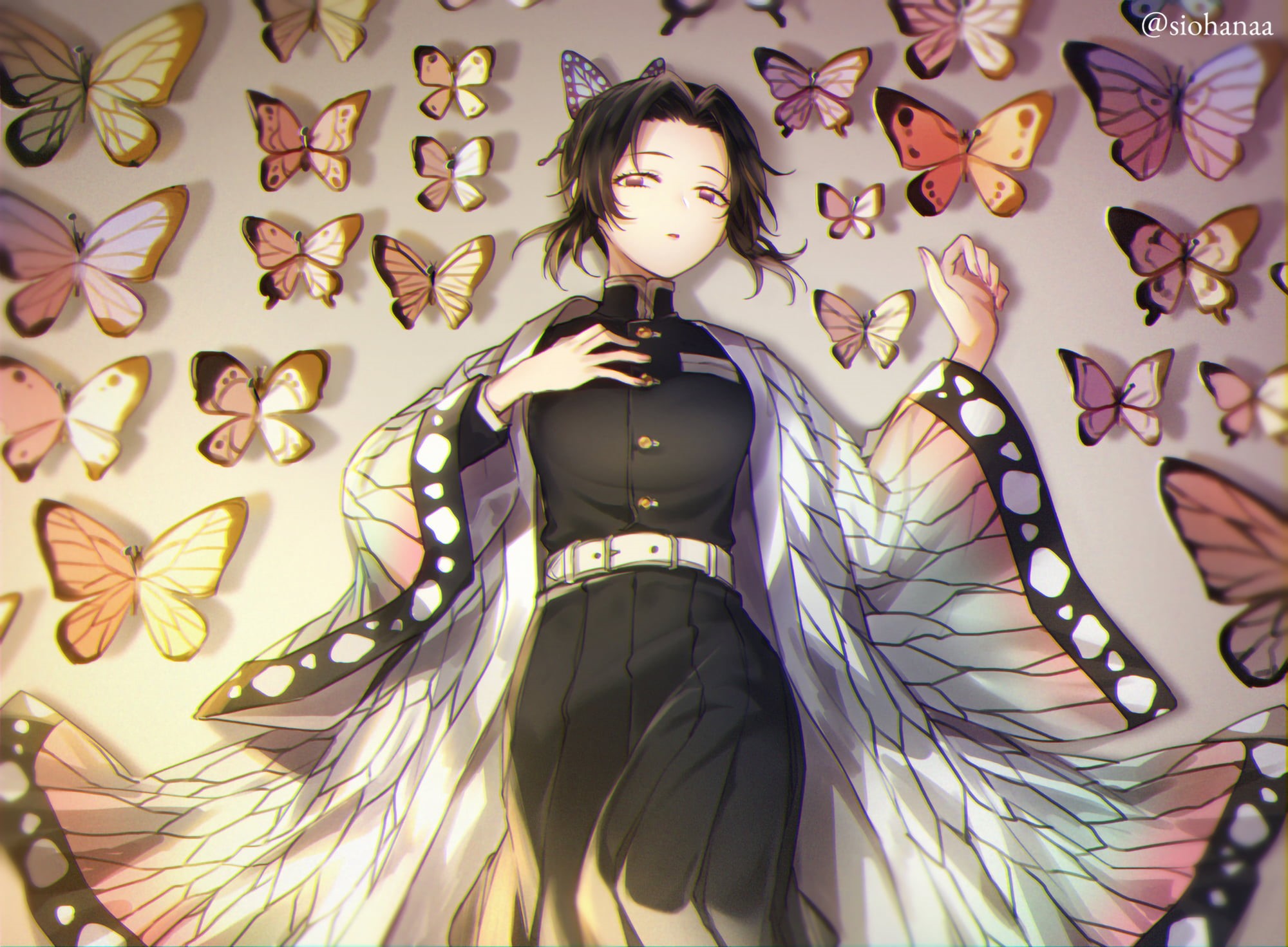 Kochou Shinobu, 1080P, Kimetsu no Yaiba, anime, anime girls, HD Wallpaper