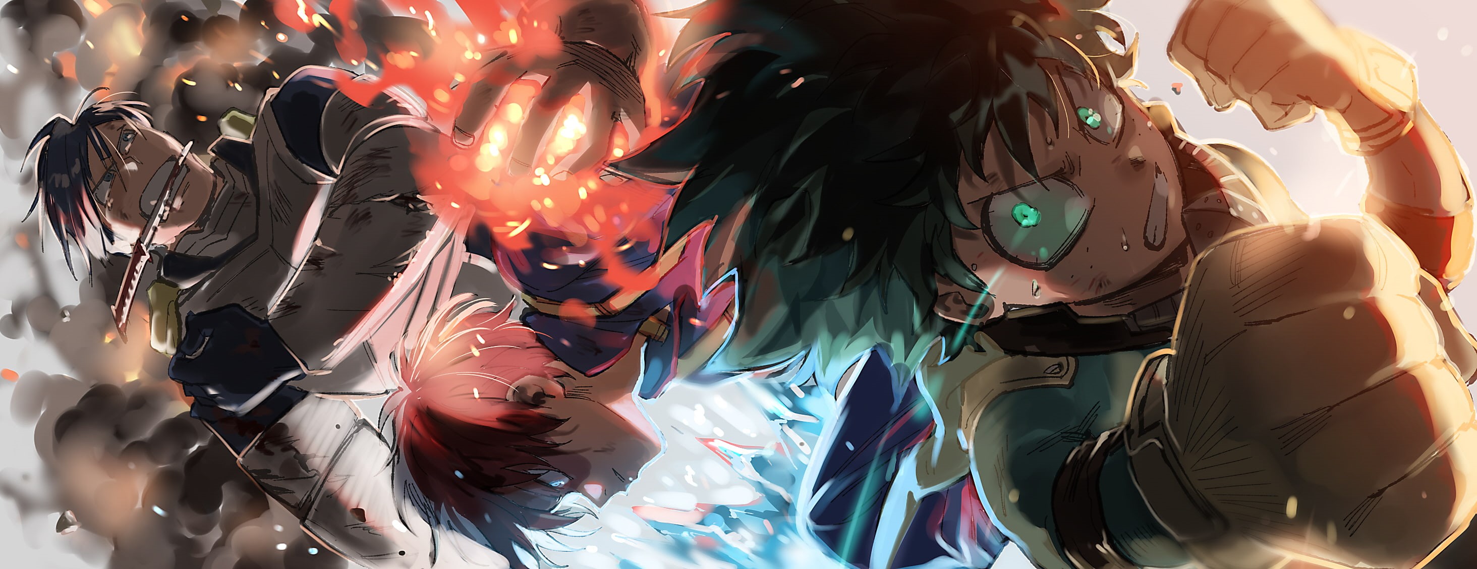 Izuku Midoriya, My Hero Academia, Anime, 2K, Shouto Todoroki, HD Wallpaper
