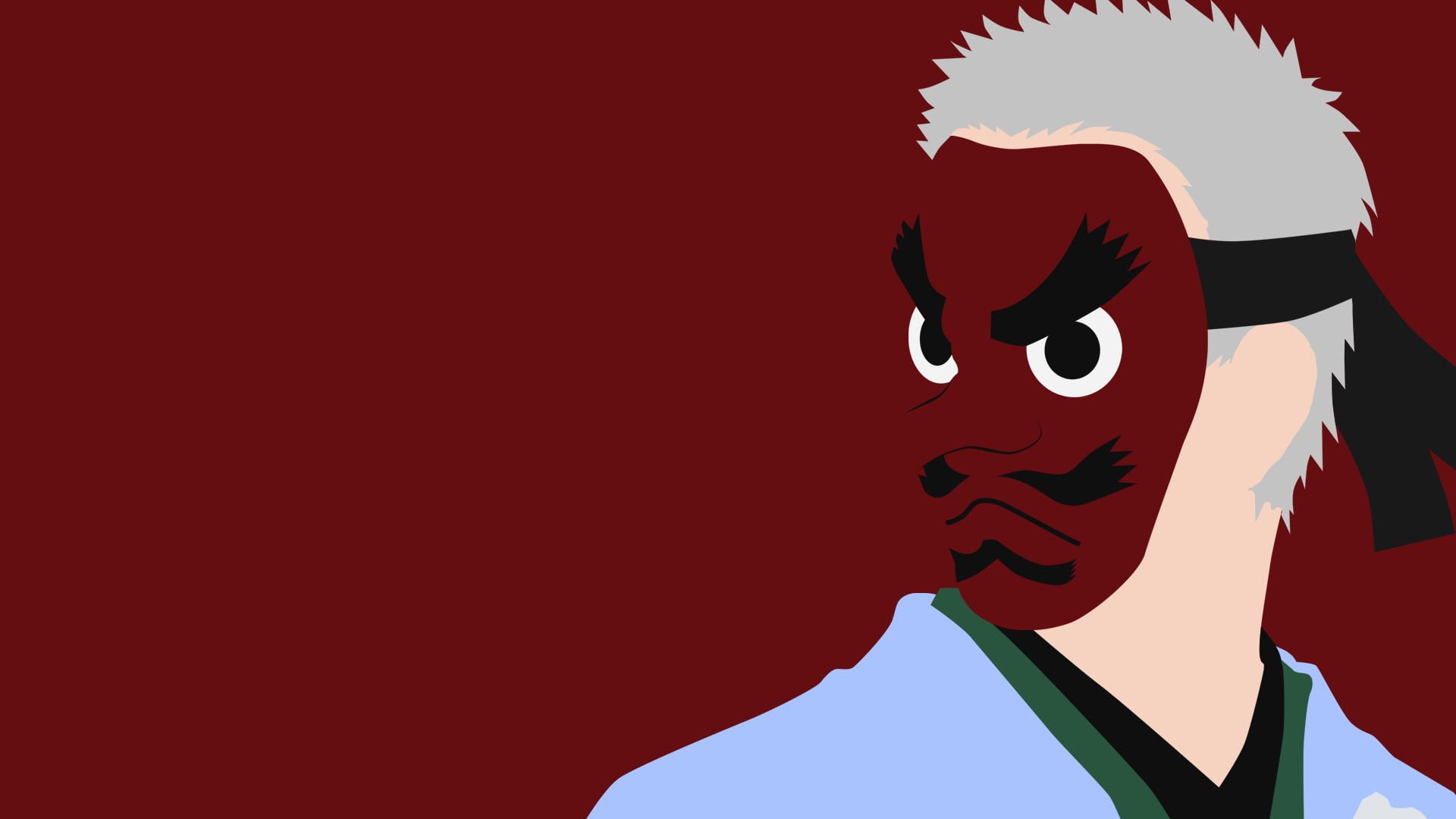 Minimalist, Grey Hair, Kimetsu no Yaiba, Demon Slayer: Kimetsu no Yaiba, Man, Mask, 1080P, Sakonji Urokodaki, Anime, HD Wallpaper