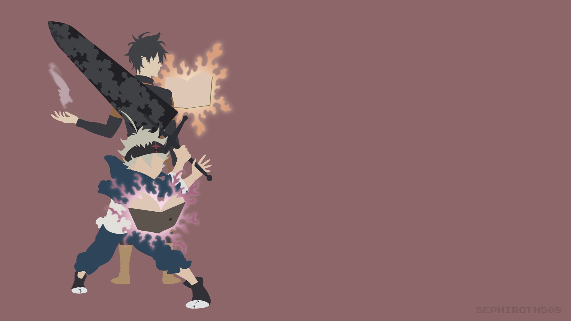 Black Clover, Asta (Black Clover), Yuno (Black Clover), black, 1080P, clover, Anime, asta, yuno, HD Wallpaper