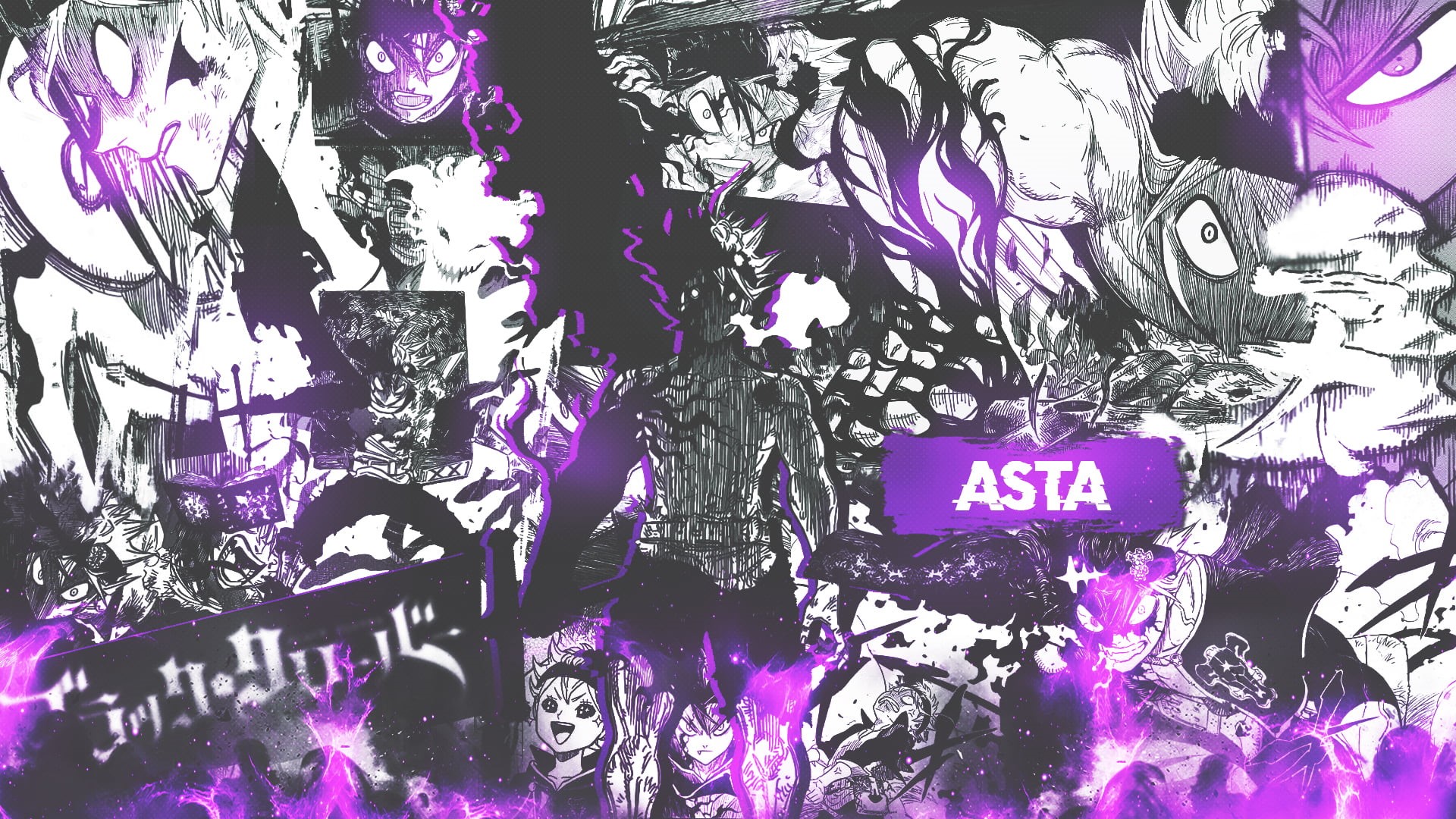 Black Clover, Asta, collage, comics, 1080P, manga, HD Wallpaper
