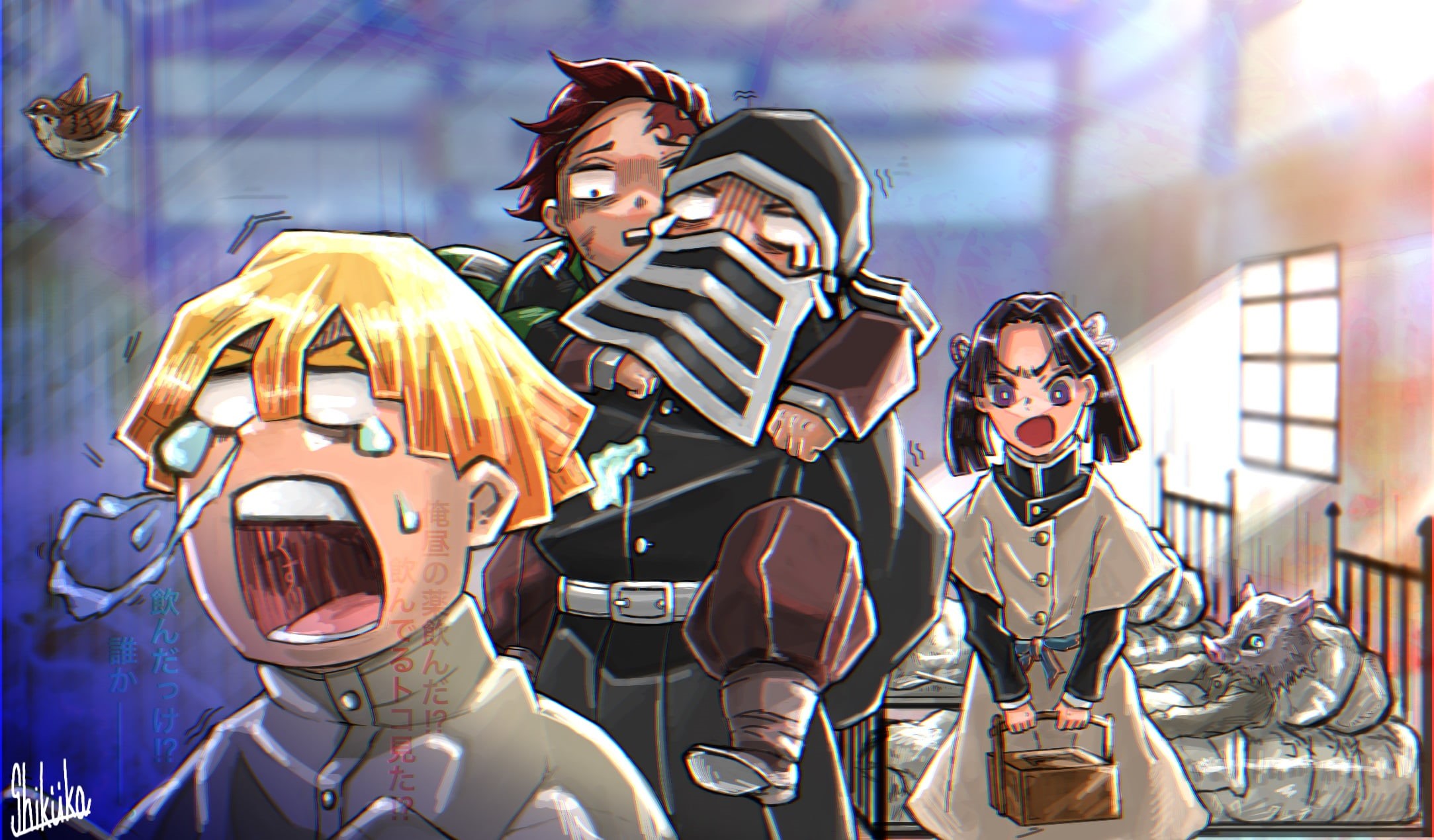 Anime, 1080P, Tanjirou Kamado, Demon Slayer: Kimetsu no Yaiba, Zenitsu Agatsuma, HD Wallpaper