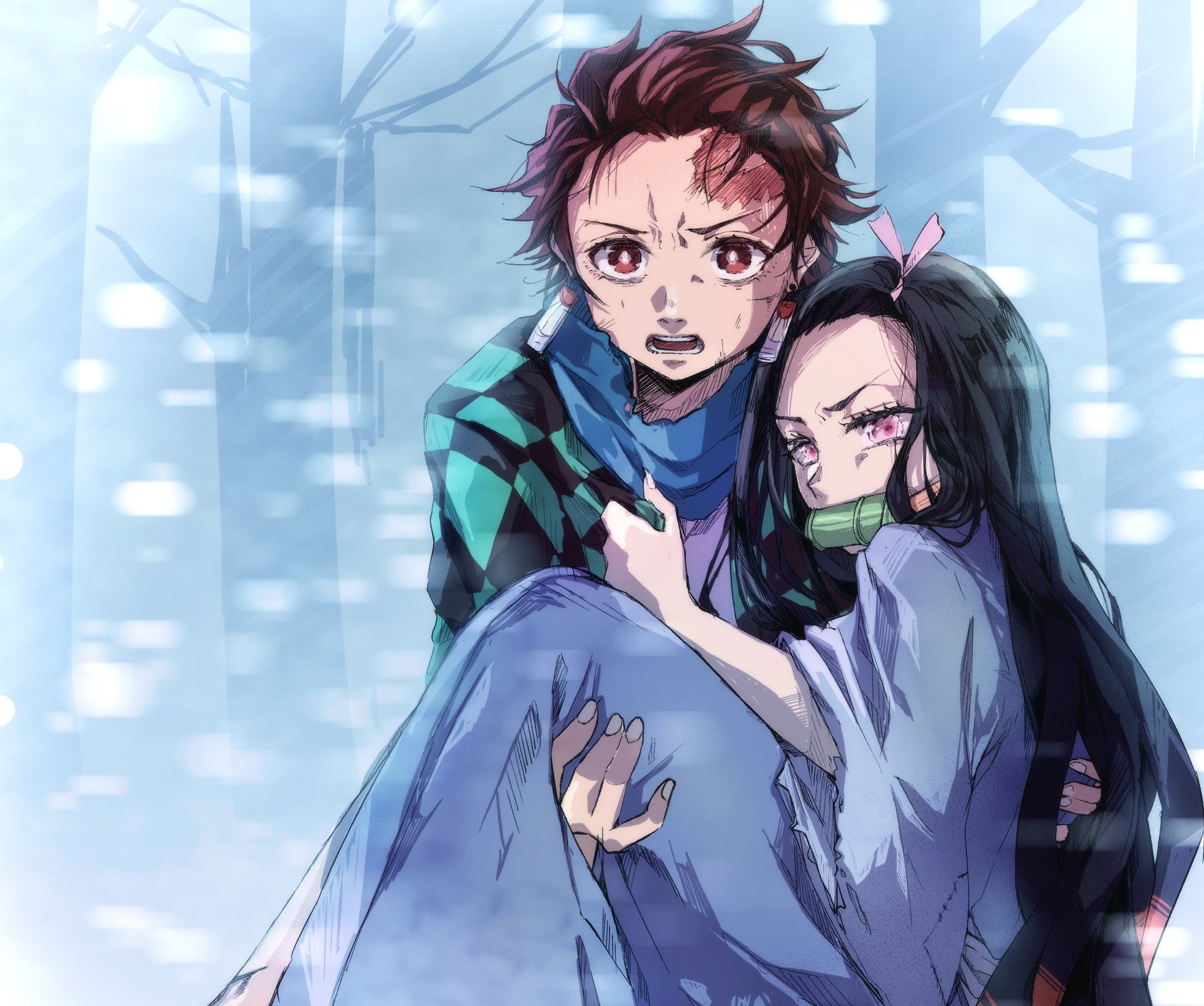 Tanjirou Kamado, Demon Slayer: Kimetsu no Yaiba, Nezuko Kamado, Anime, 1080P, HD Wallpaper