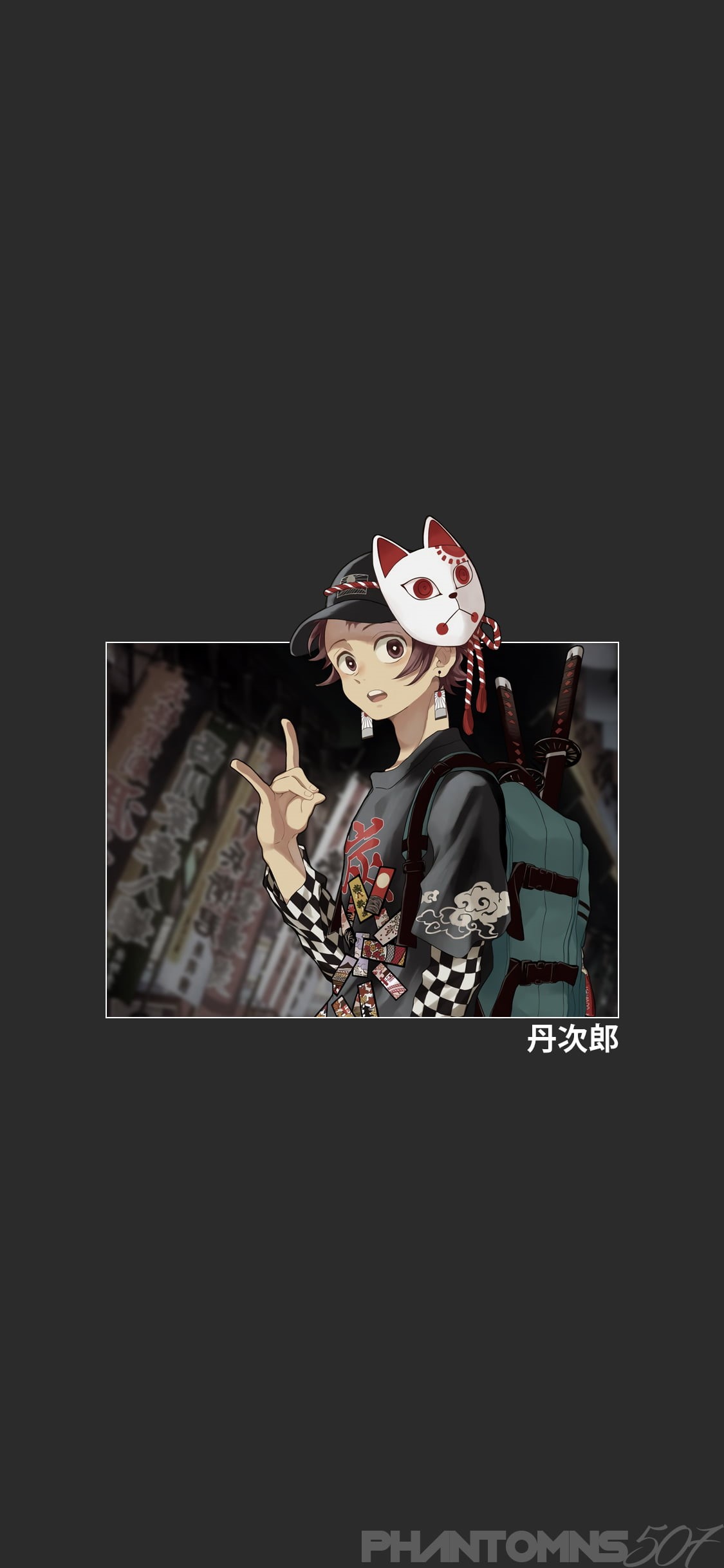 minimalism, Kimetsu no Yaiba, anime, Android (operating system), 1080P, monochrome, cyberpunk, Dragon Ball, Tanjiro Kamado, Nezuko, Phone HD Wallpaper
