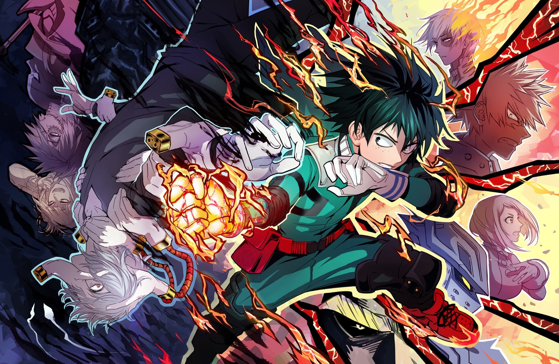 Boku no Hero Academia, anime, invertebrate, day, floral pattern, multi colored, academia, no people, full frame, female likeness, human representation, HD Wallpaper