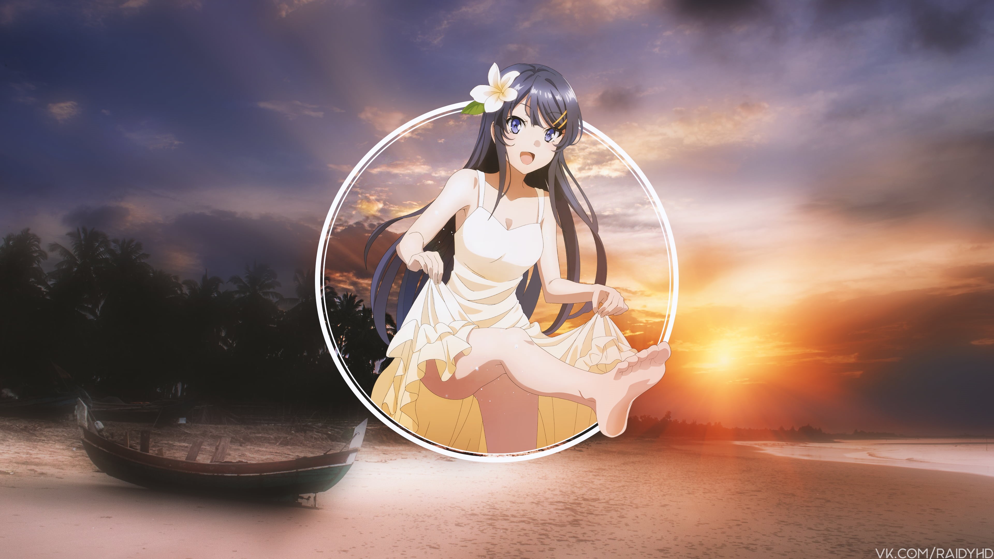 4K, picture-in-picture, mai sakurajima, anime, Seishun Buta Yarou wa Bunny Girl Senpai no Yume o Minai, anime girls, HD Wallpaper