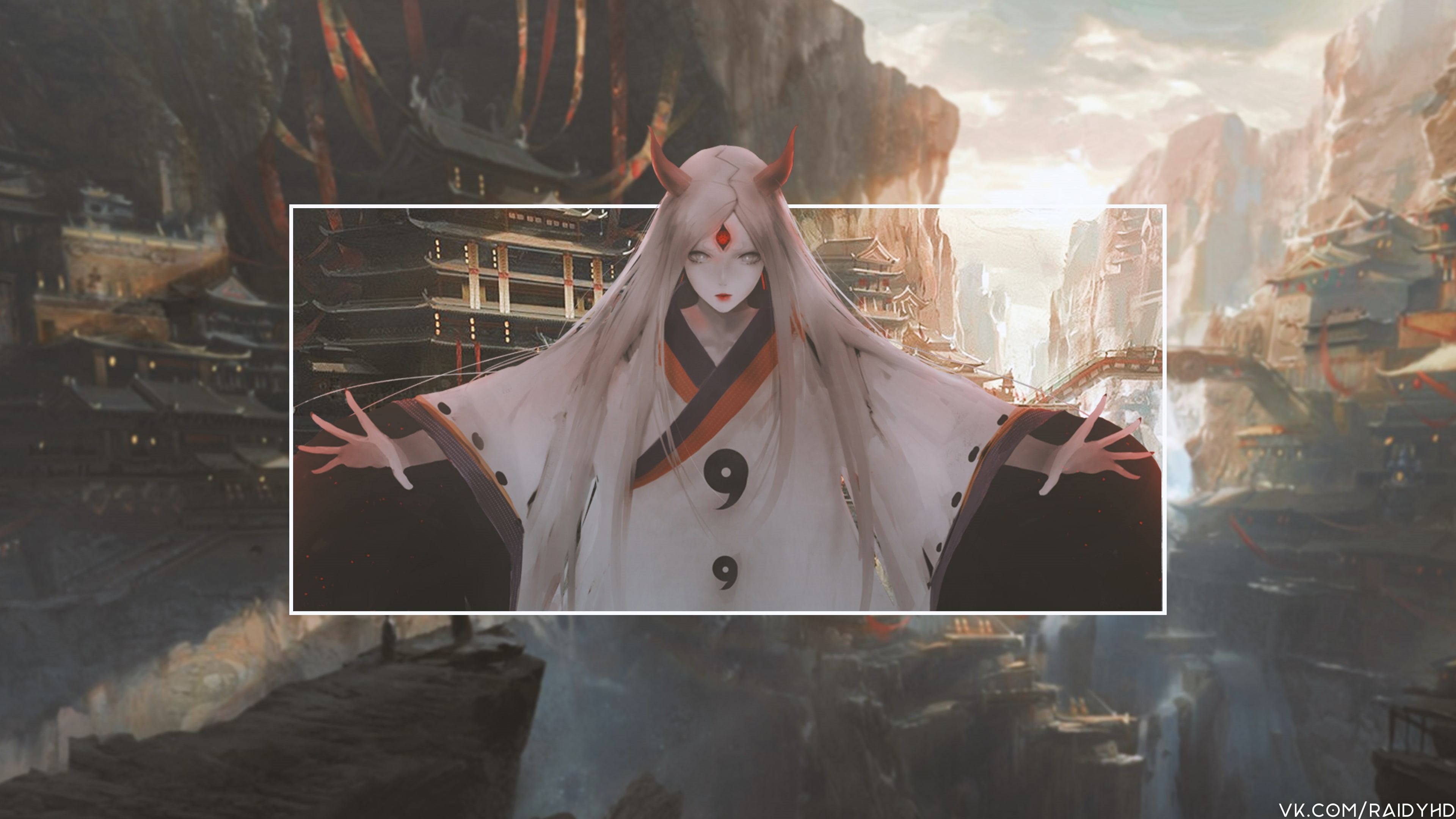 4K, anime girls, picture-in-picture, anime, HD Wallpaper