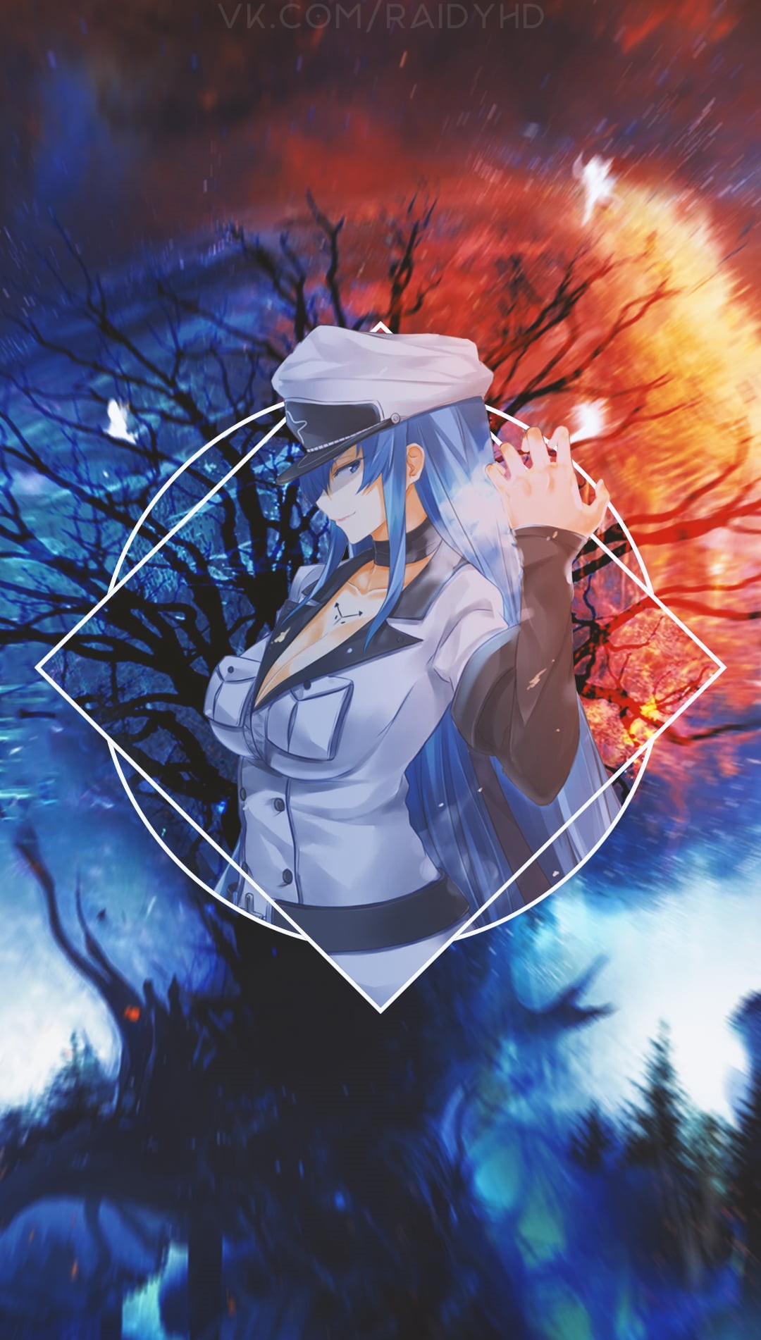 Esdeath (Akame Ga Kill!), picture-in-picture, Esdeath, anime, anime girls, 720P, Phone HD Wallpaper