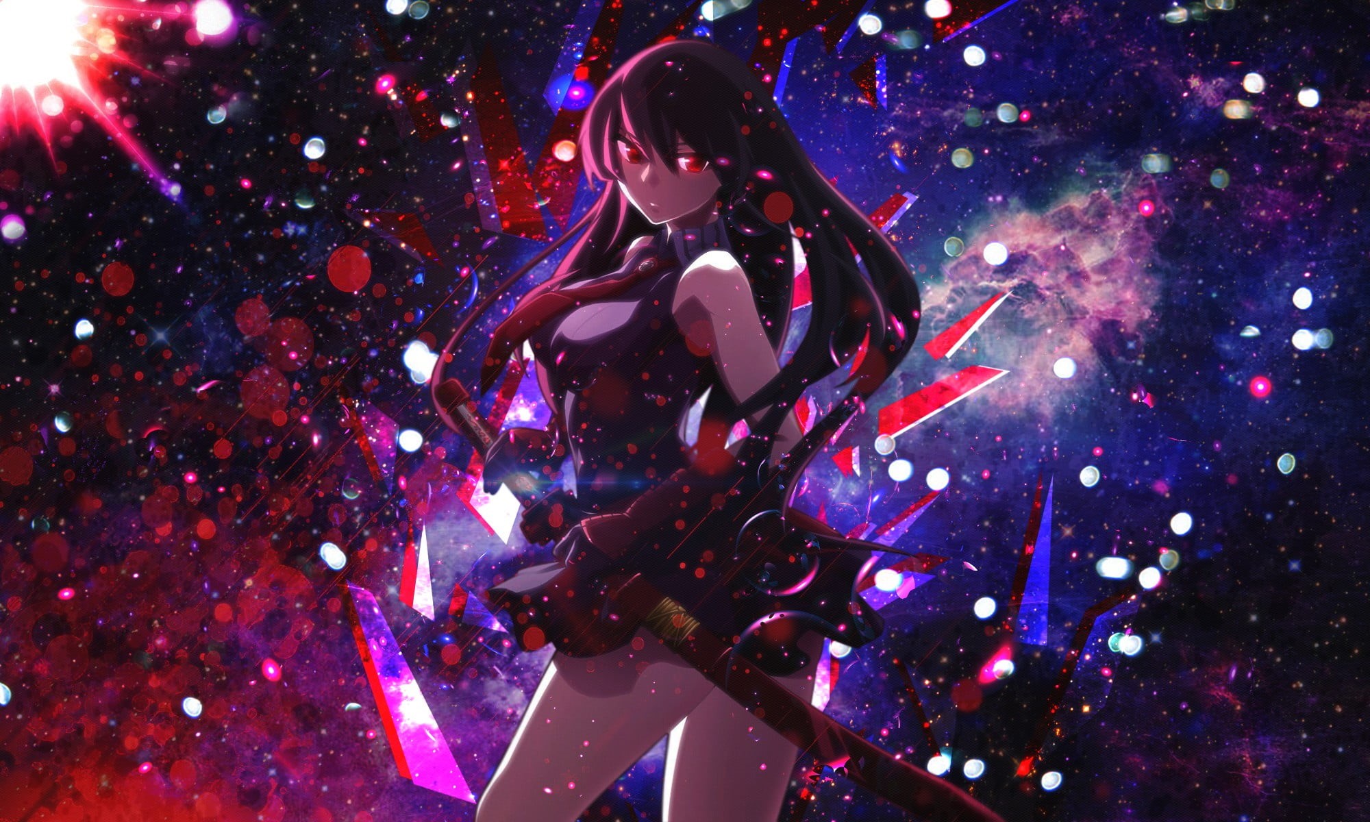 real people, 1080P, one person, underwater, Akame, arts culture and entertainment, nature, night, outdoors, anime girls, celebration, confetti, illuminated, HD Wallpaper
