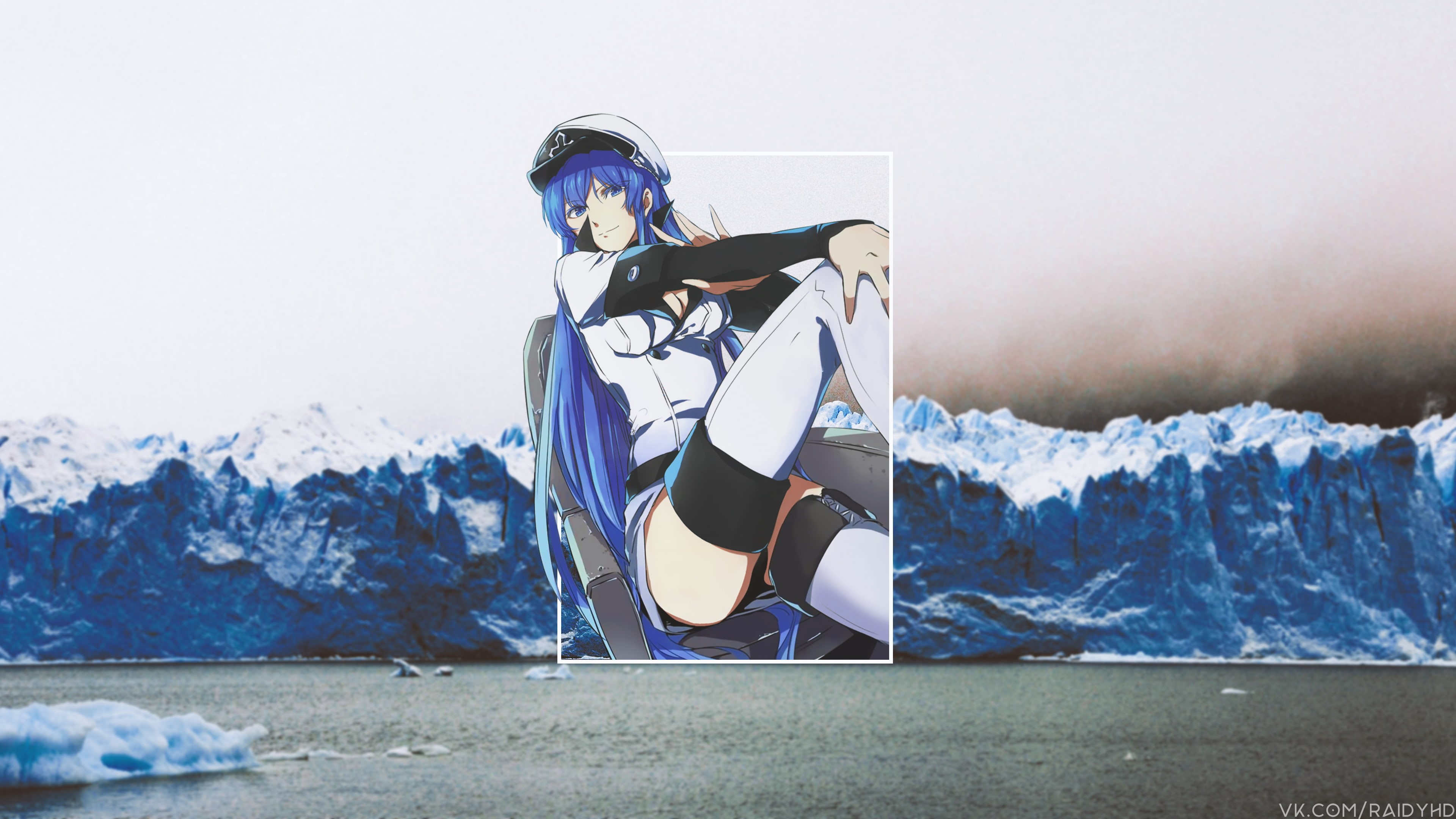 Esdeath, picture-in-picture, anime, cold, Akame ga Kill!, 4K, anime girls, HD Wallpaper