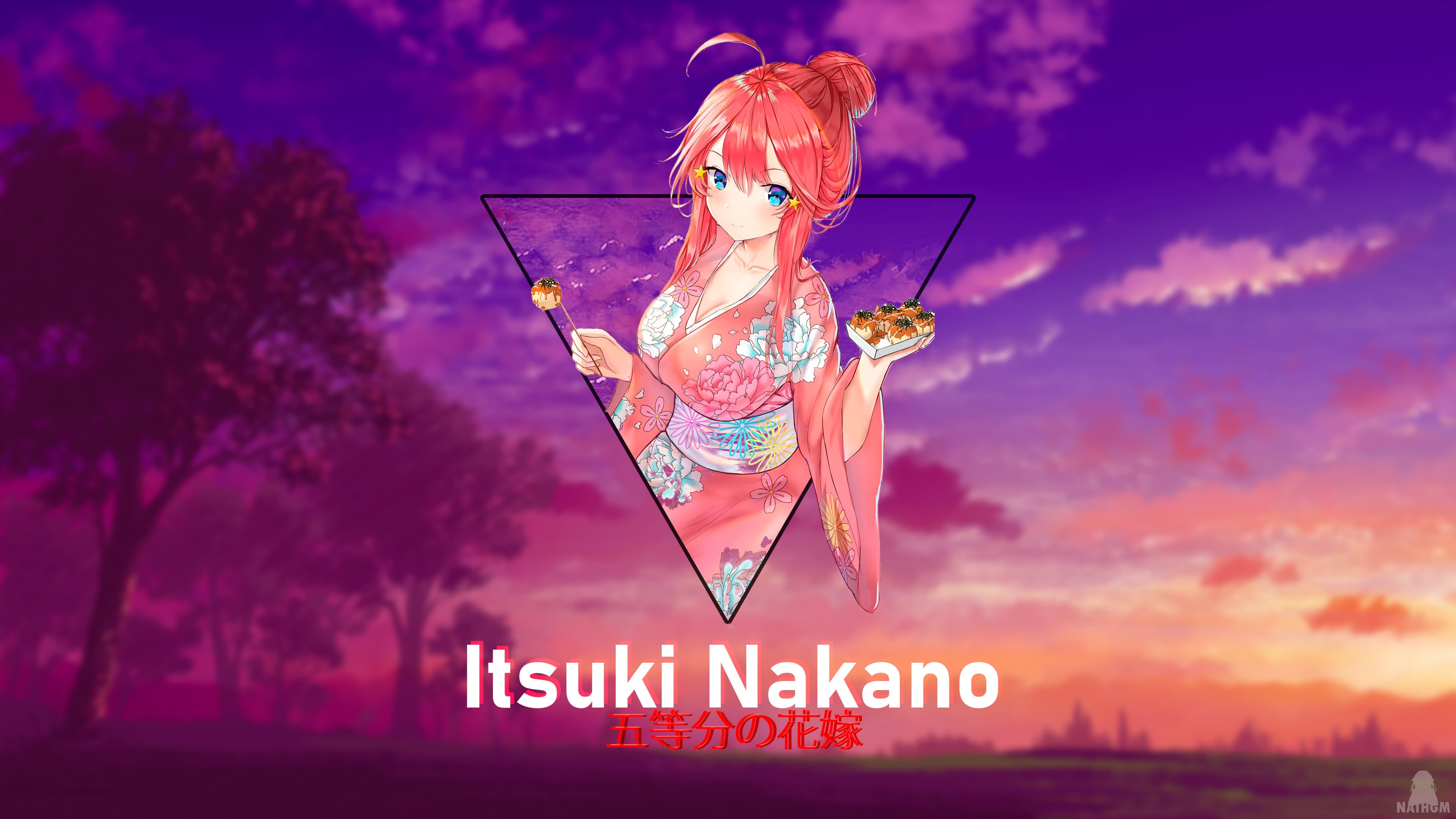 5-toubun no Hanayome, Nakano Itsuki, anime girls, anime, 4K, picture-in-picture, HD Wallpaper