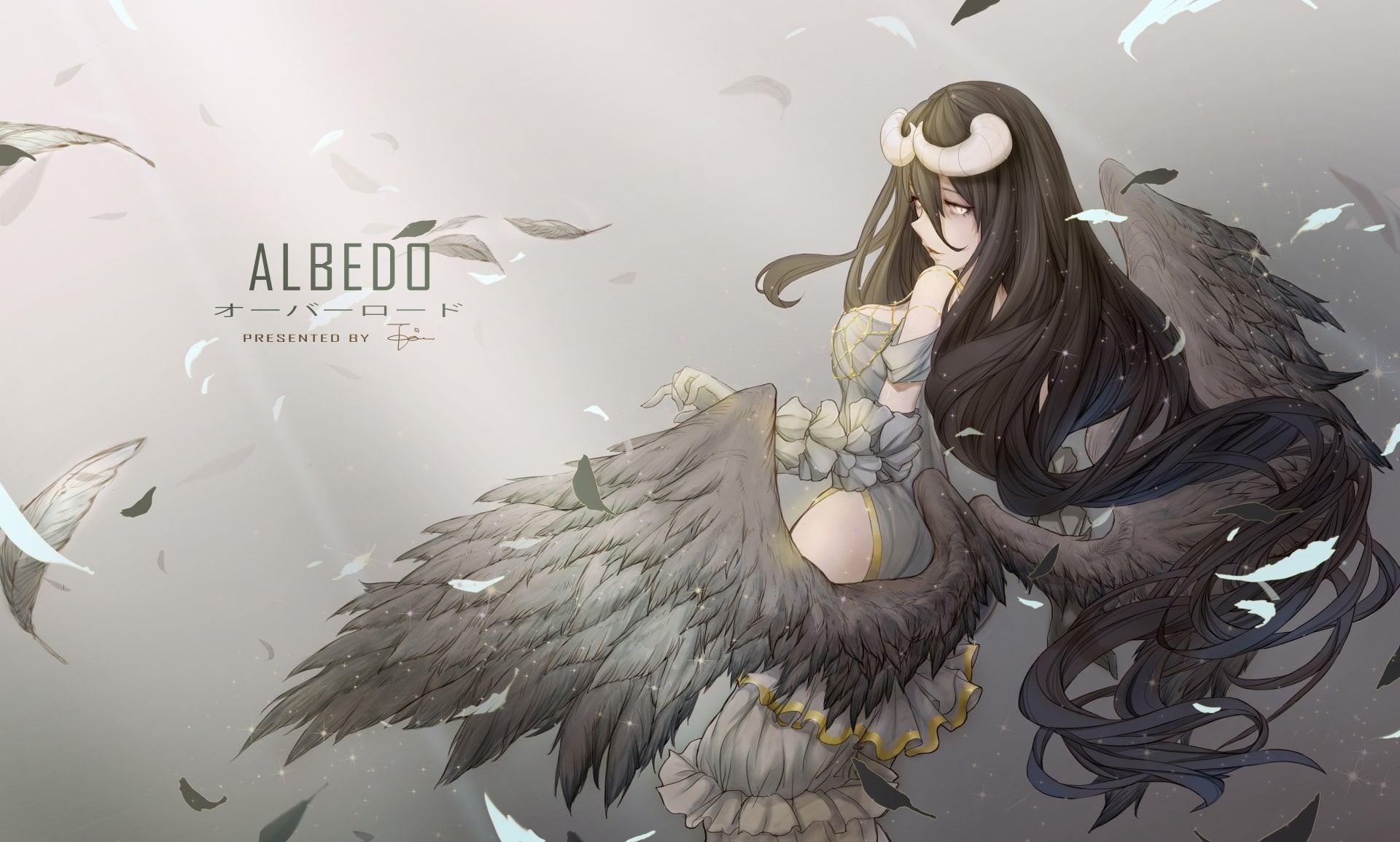 Long Hair, bird, lifestyles, beautiful woman, Albedo (Overlord), women, females, beauty, Yellow Eyes, young adult, real people, Overlord, three quarter length, HD Wallpaper
