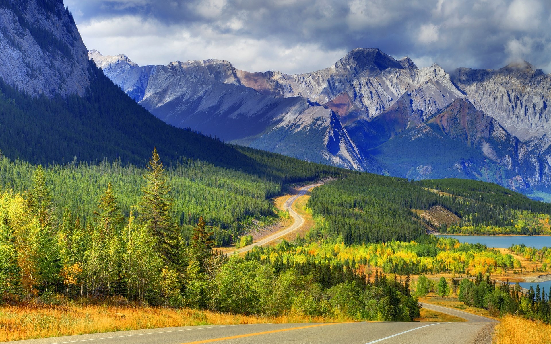 scenics - nature, cloud - sky, nature, mountain range, tree, snowcapped mountain, day, outdoors, no people, beauty in nature, road, environment, sky, land, HD Wallpaper