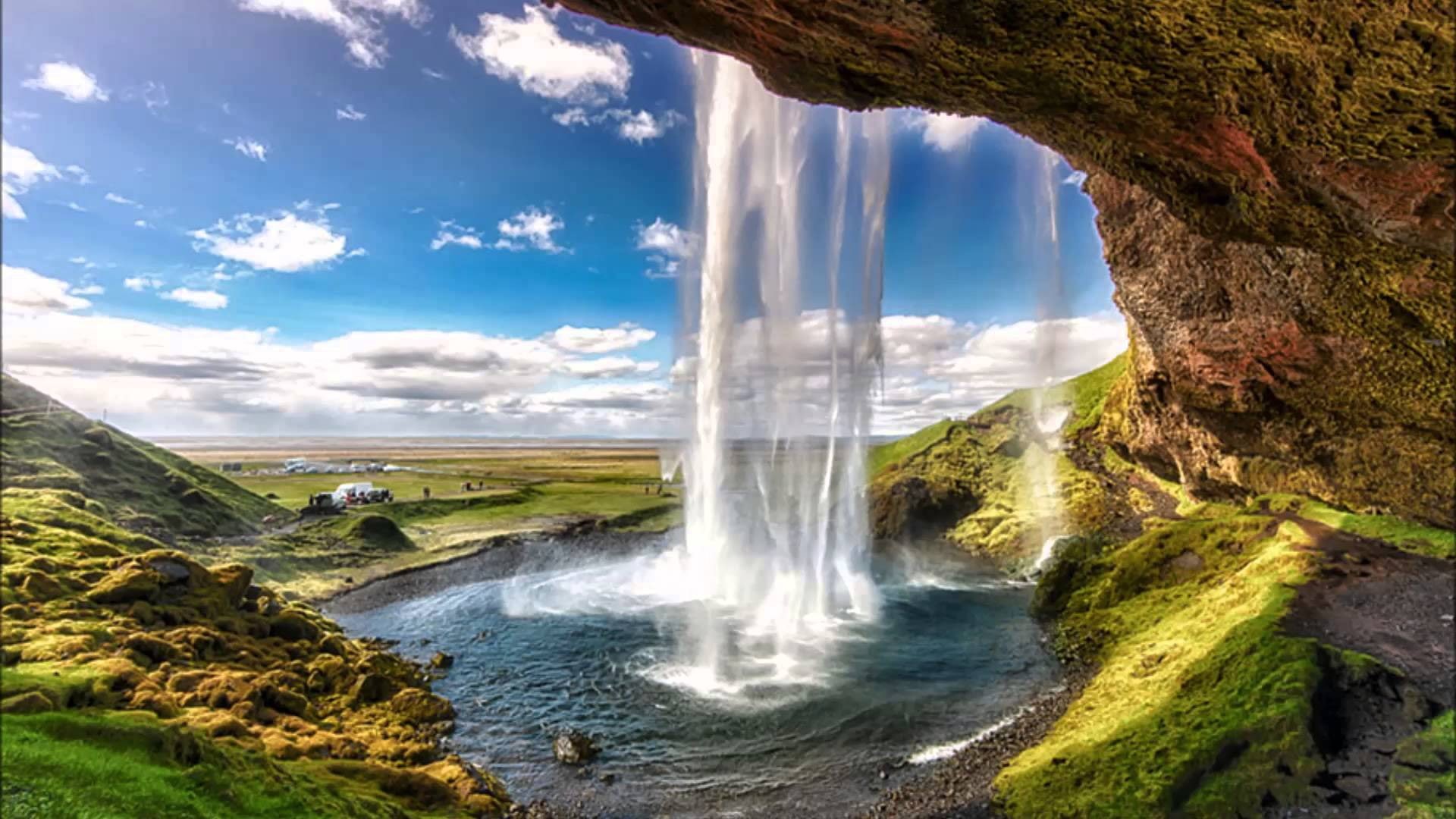 natural, one, waterfall, located, 1080P, waterfalls, southern, wonders, seljalandsfoss, region, popular, iceland, HD Wallpaper