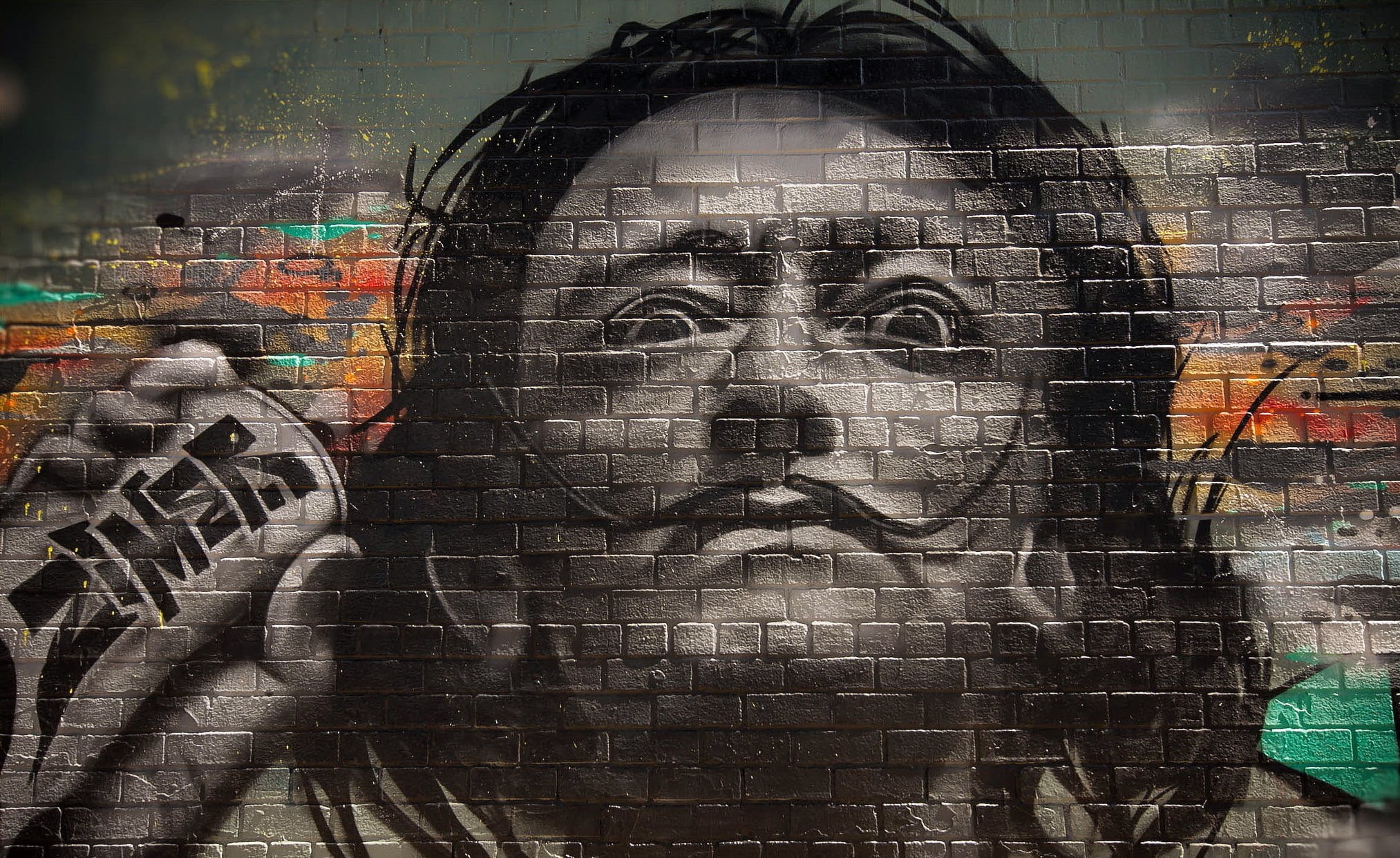 representation, wall - building feature, male likeness, built structure, art, craft, 1080P, building exterior, art and craft, Salvador Dali, creativity, HD Wallpaper