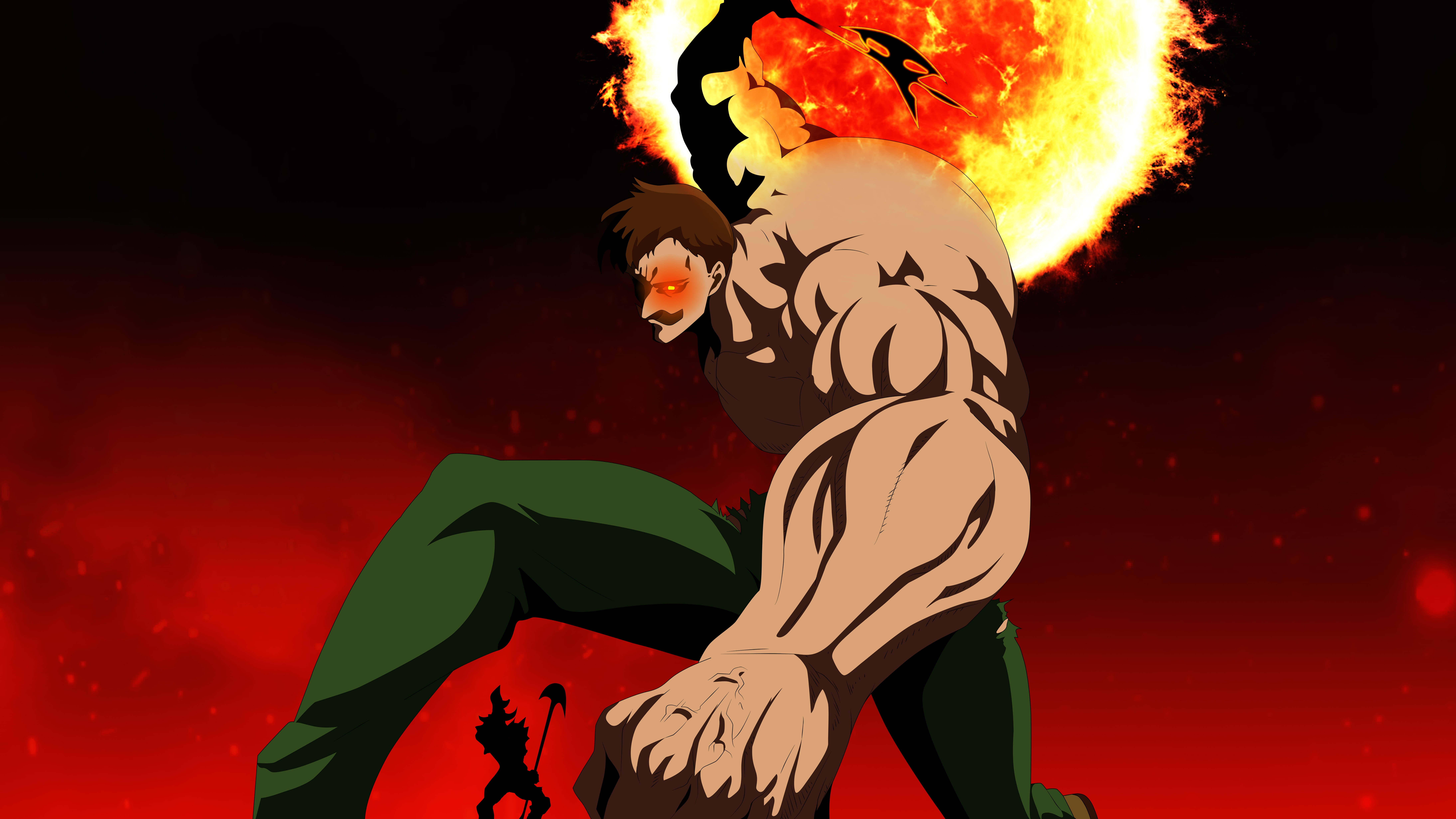 The Seven Deadly Sins, Escanor (The Seven Deadly Sins), Galand (The Seven Deadly Sins), 8K, Anime, HD Wallpaper