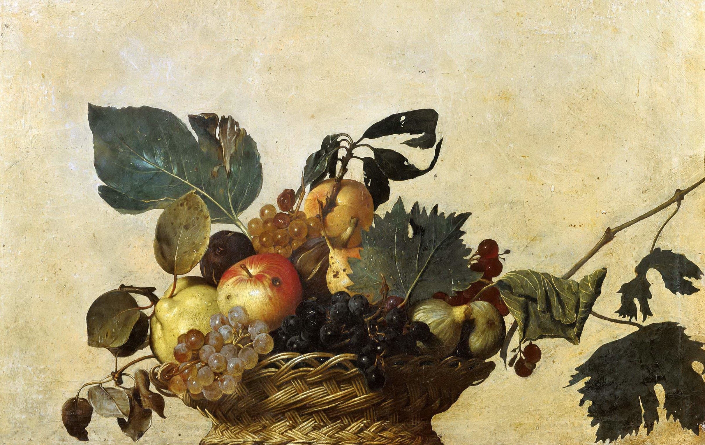A Fruit basket, 1080P, picture, still life, Caravaggio, HD Wallpaper
