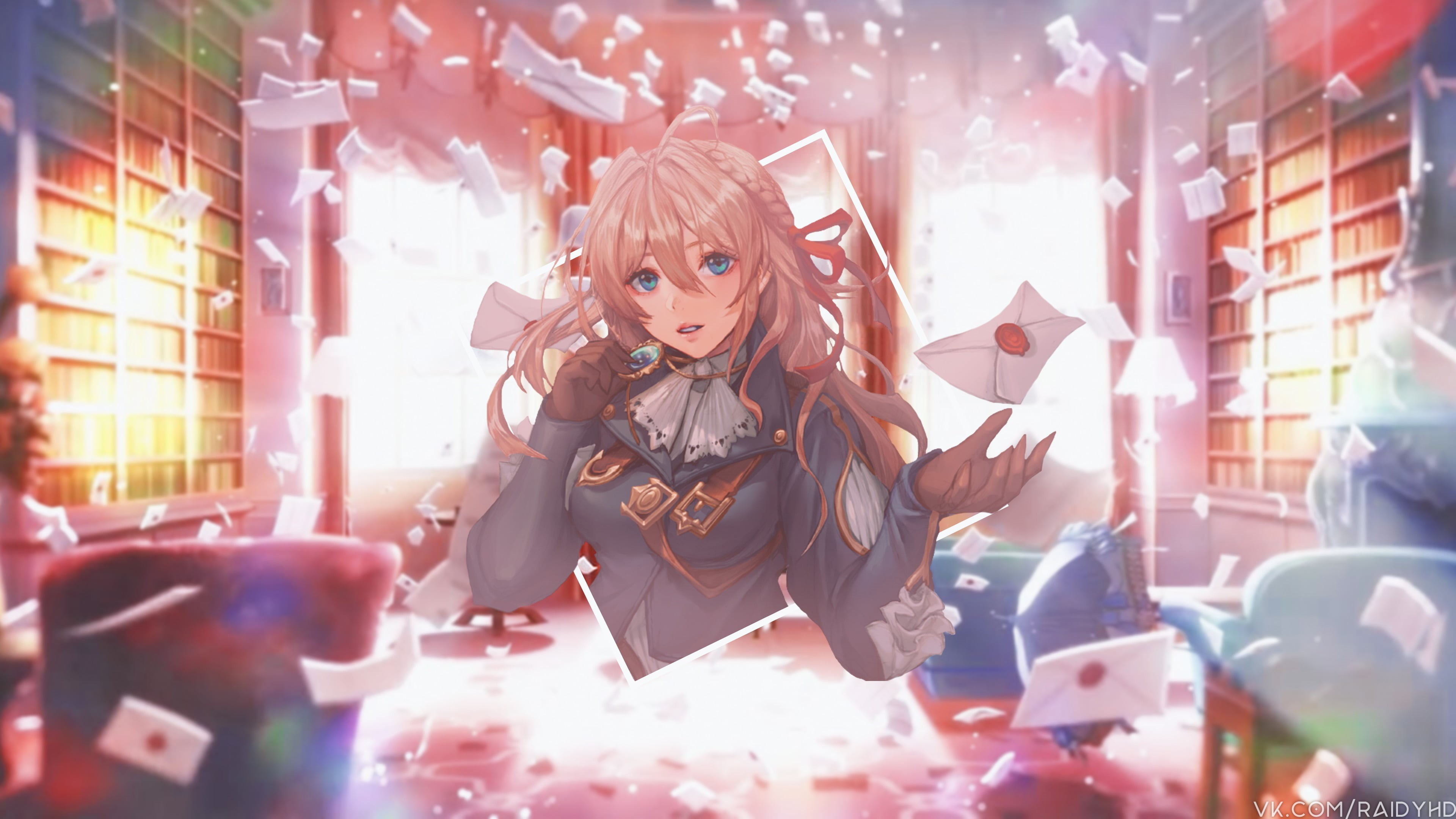 front view, portrait, Violet Evergarden, photographing, representation, anime girls, day, lens flare, anime, holding, selective focus, young adult, lifestyles, HD Wallpaper