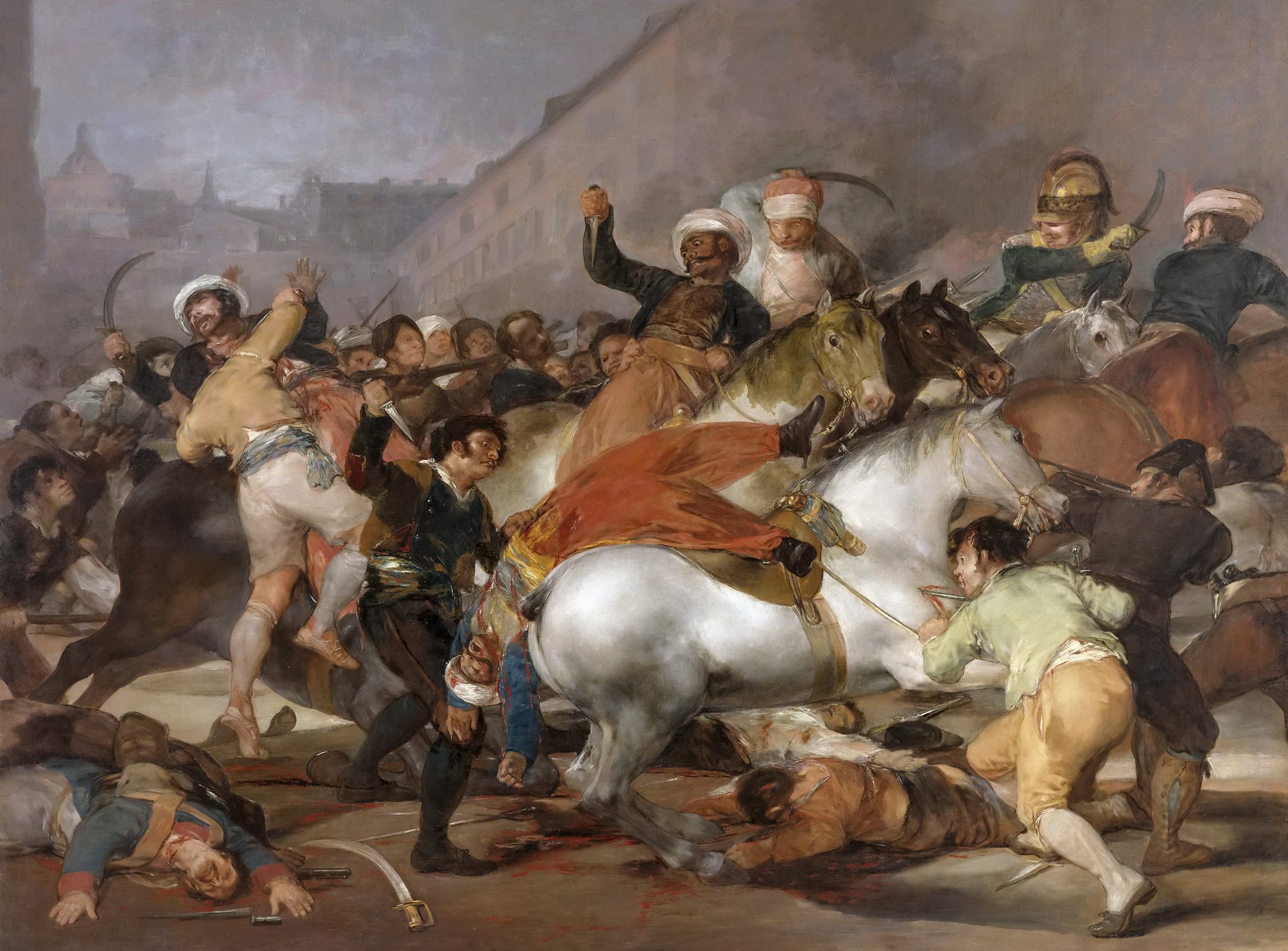 battle genre, Battle with the Mamelukes, The uprising of 2 may 1808, picture, 1080P, Francisco Goya, HD Wallpaper